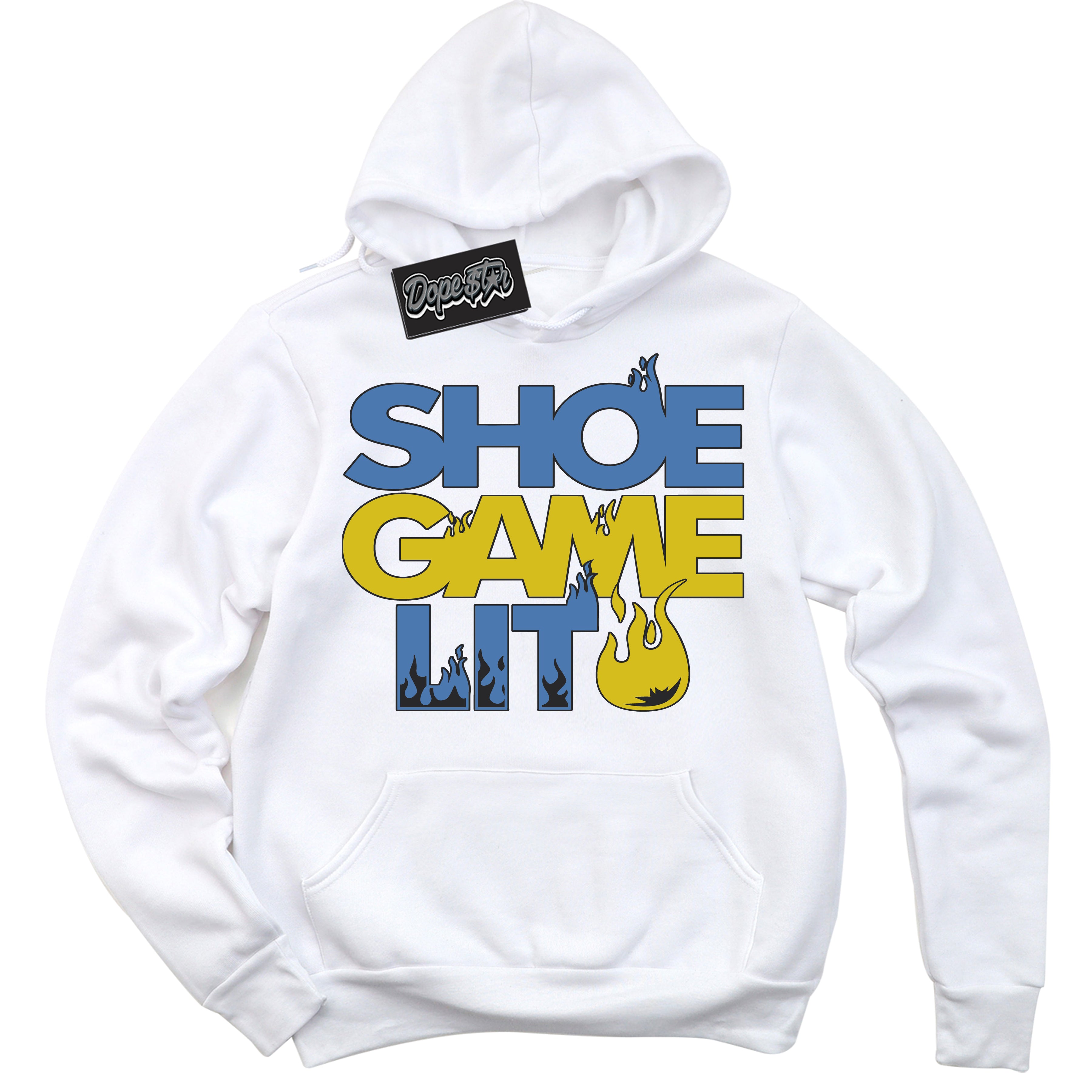 Cool White Hoodie with “ Shoe Game Lit '' design that Perfectly Matches Pro X Powerpuff Girls Bubbles Sneakers.
