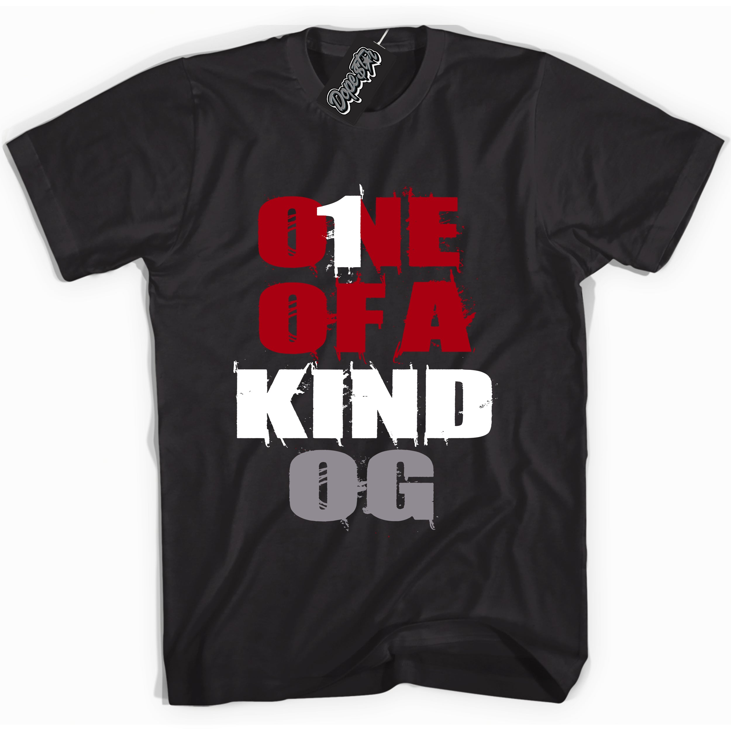 Cool Black Shirt with “ One Of A Kind” design that perfectly matches Bred Reimagined 4s Sneakers.