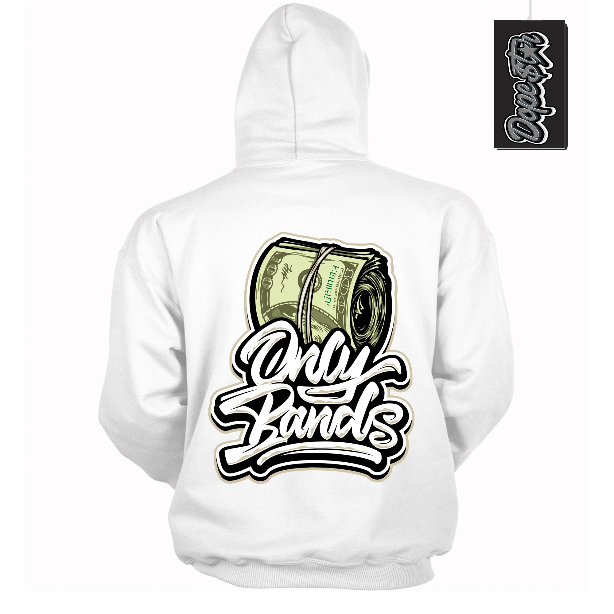 Cool White Hoodie with “ Only Bands ” design that Perfectly Matches Gratitude 11s Sneakers.