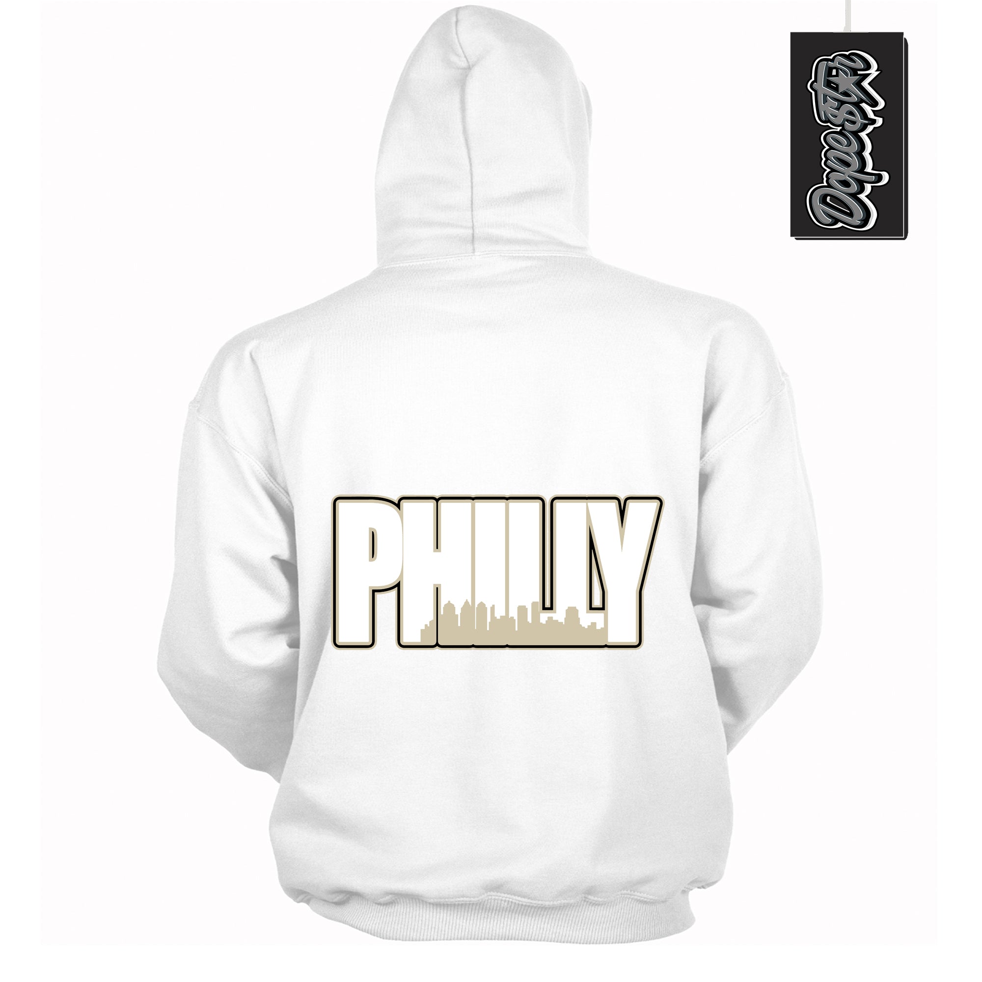 Cool White Hoodie with “ Philly ” design that Perfectly Matches Gratitude 11s Sneakers.