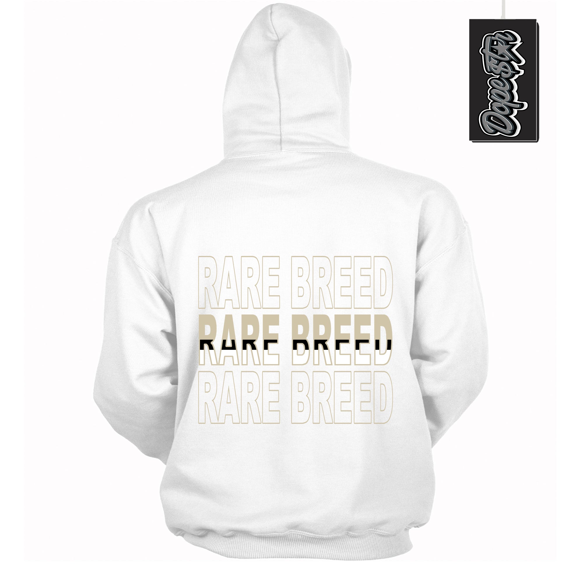 Cool White Hoodie with “ Rare Breed ” design that Perfectly Matches Gratitude 11s Sneakers.