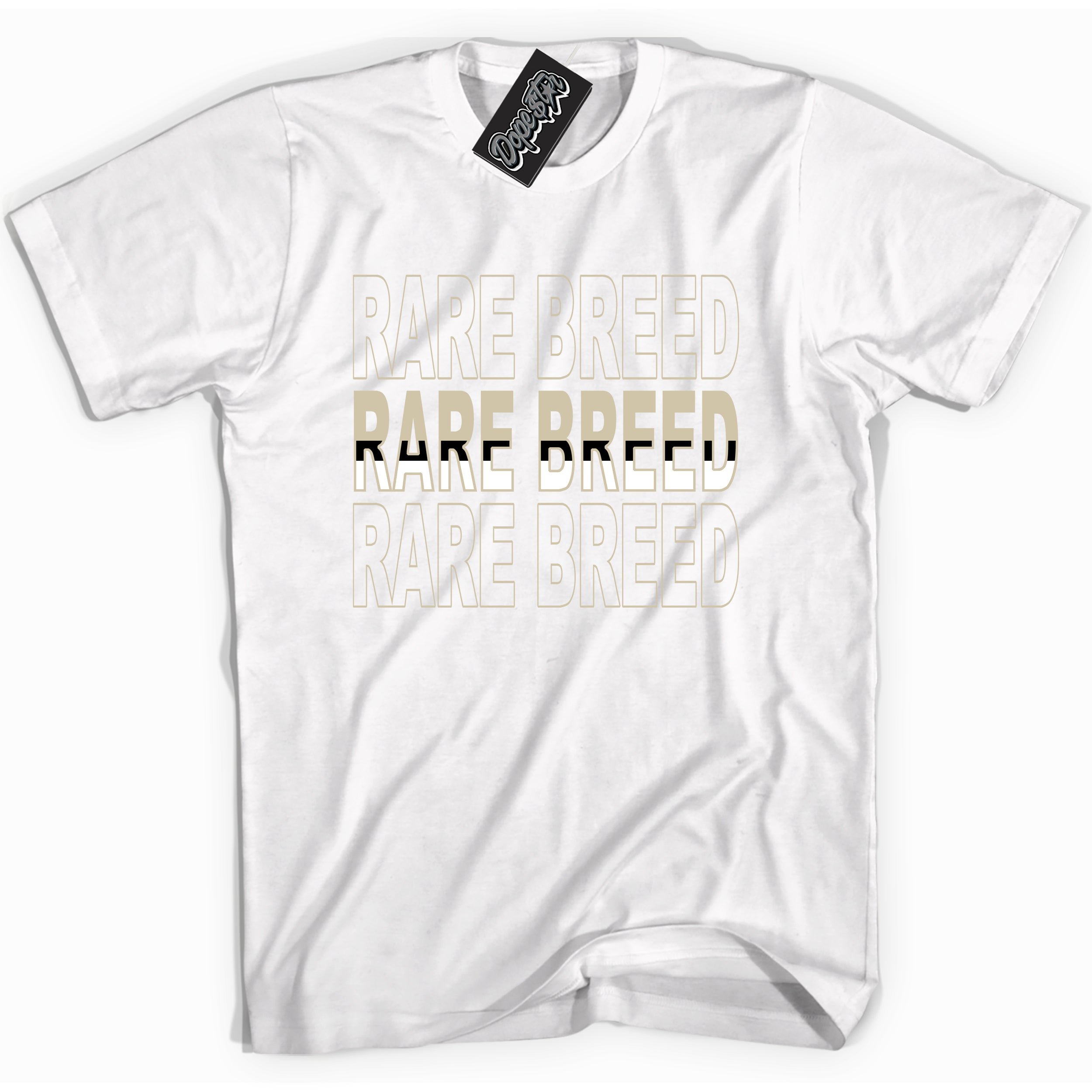 Cool White Shirt with “ Rare Breed” design that perfectly matches Gratitude 11s Sneakers.