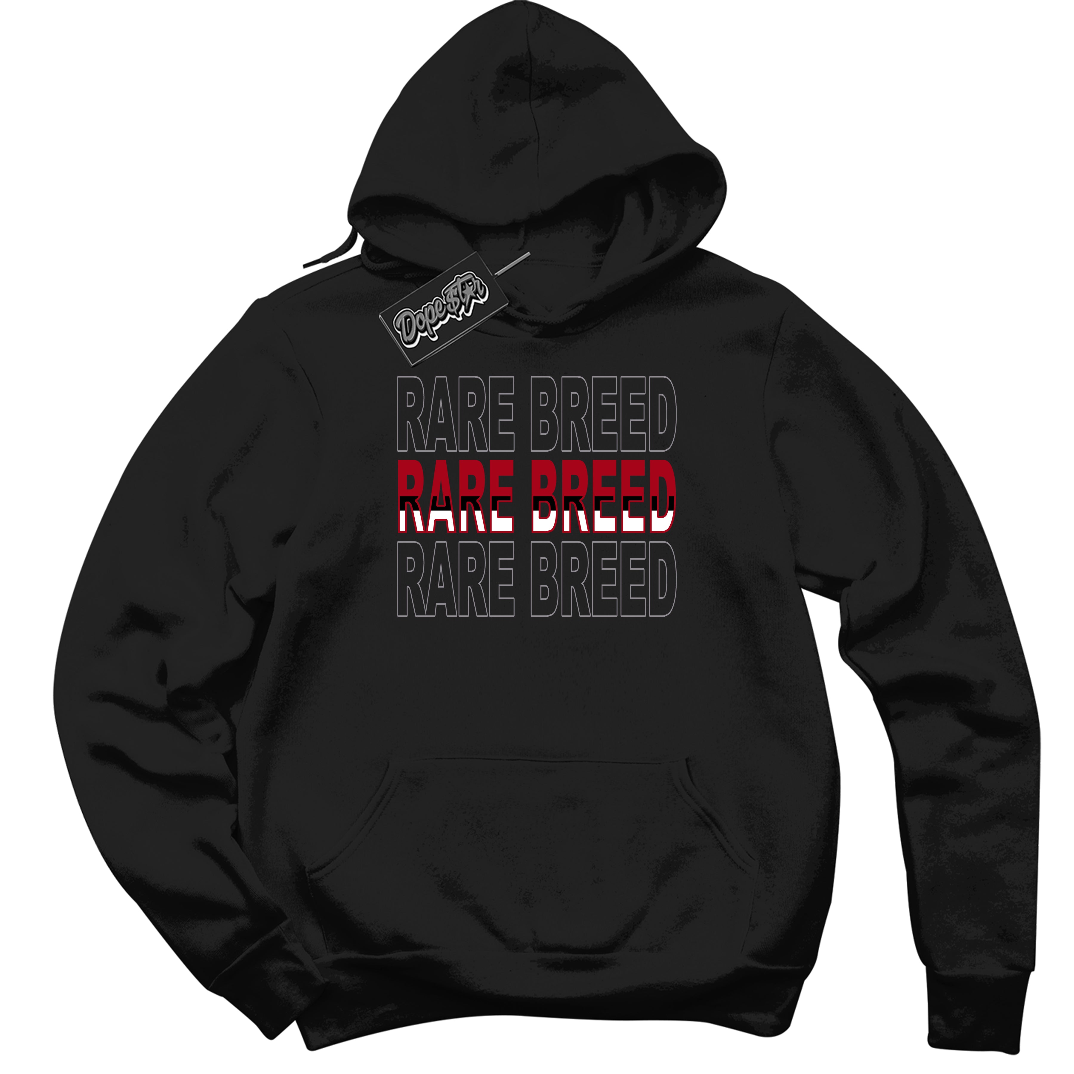 Cool Black Hoodie with “ Rare Breed ” design that Perfectly Matches Bred Reimagined 4s Jordans.