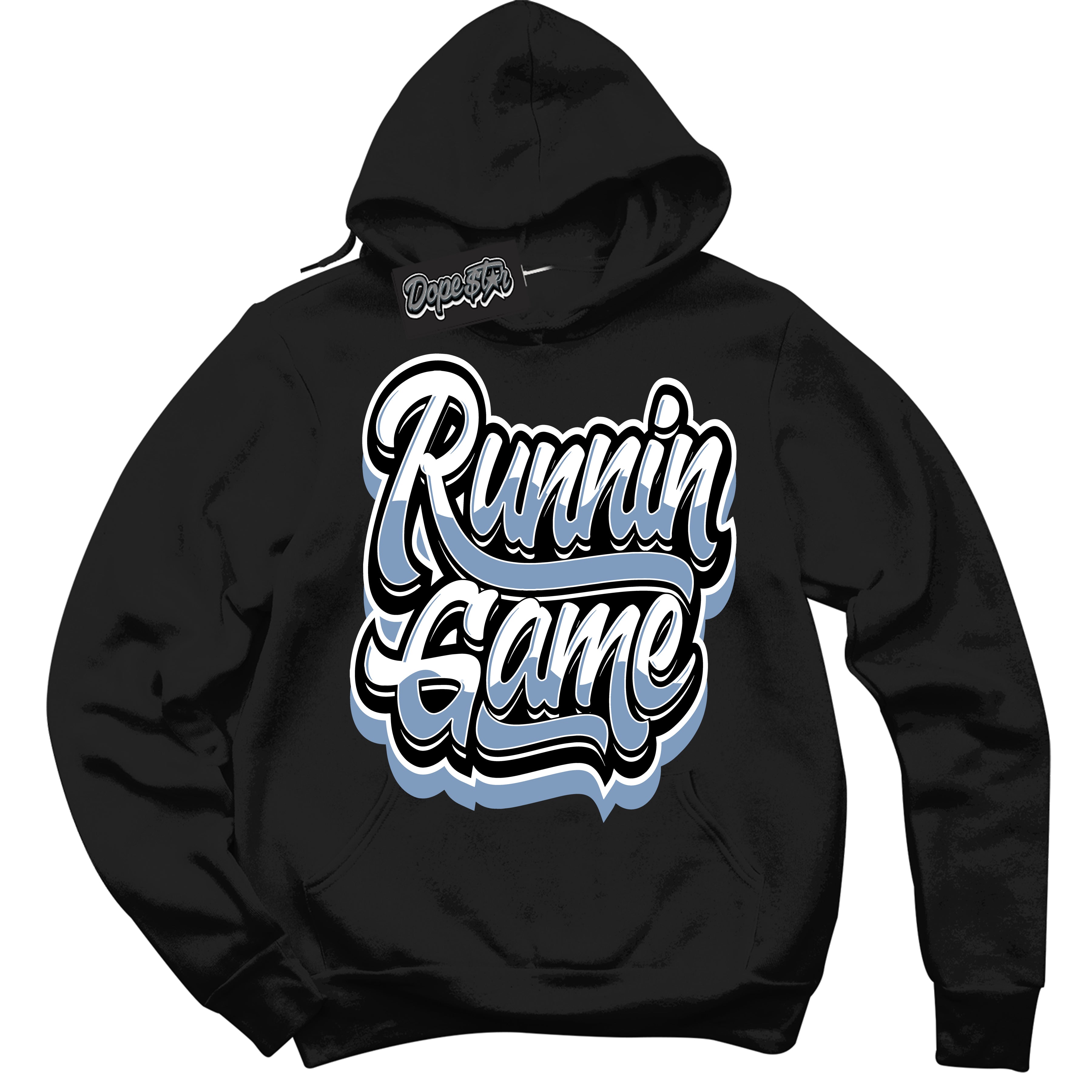 Cool Black Hoodie with “ Running Game ” design that Perfectly Matches Reverse Oreo 6s Sneakers.