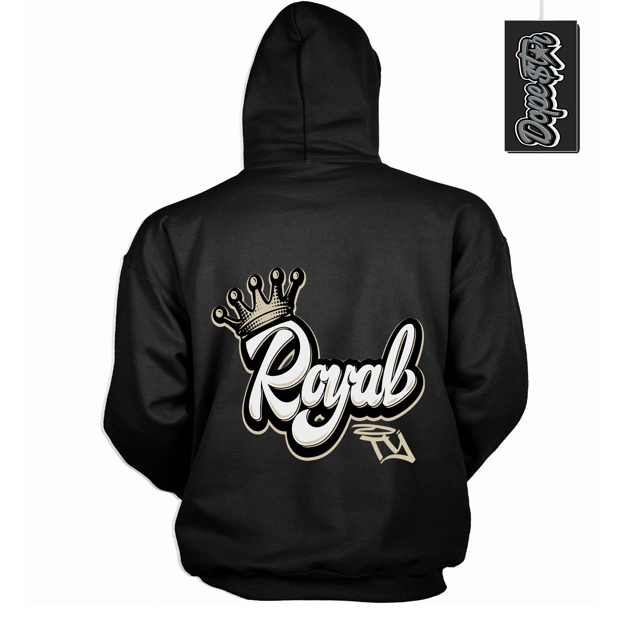 Cool Black Hoodie with “ Royalty ” design that Perfectly Matches Gratitude 11s Sneakers.