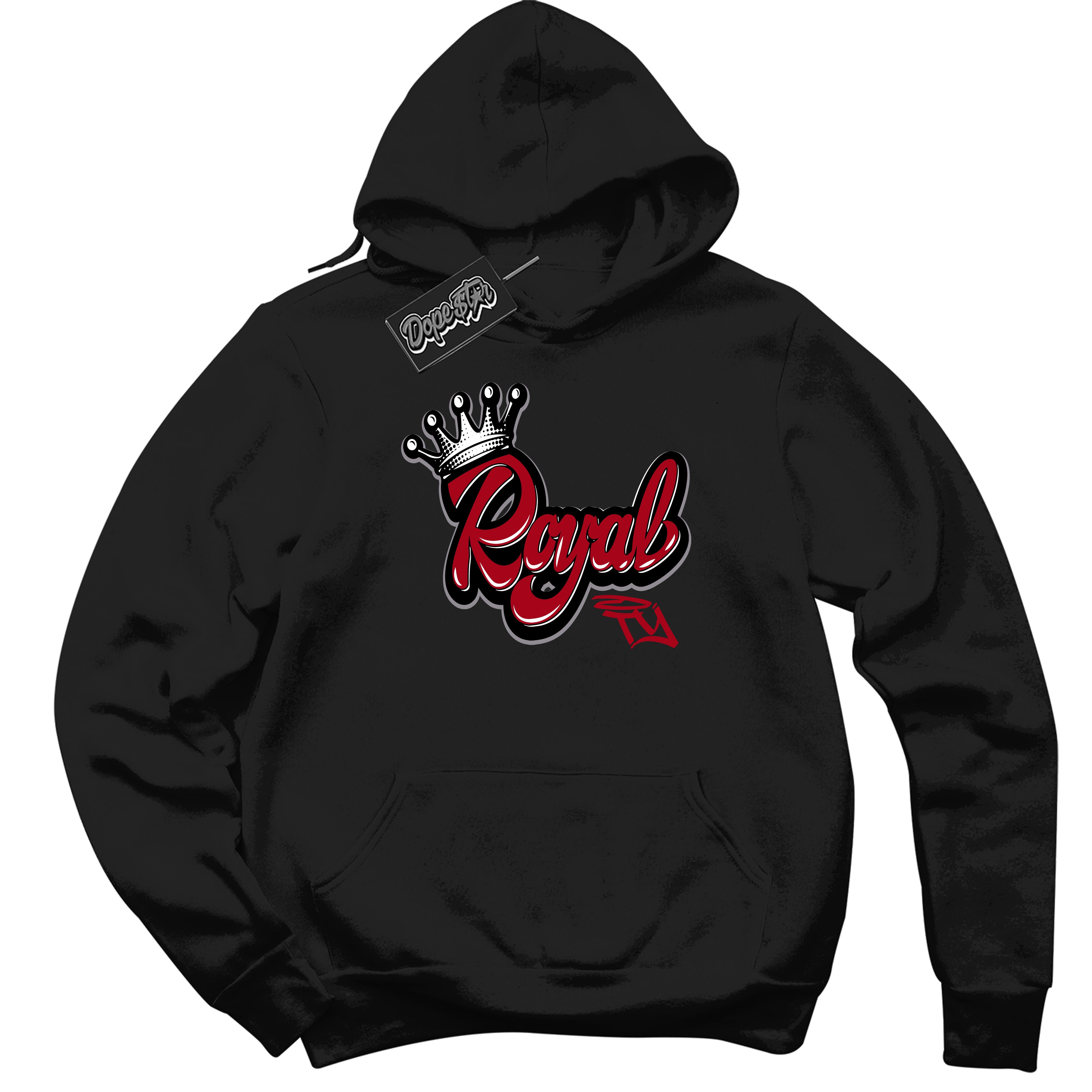 Cool Black Hoodie with “ Royalty ” design that Perfectly Matches Bred Reimagined 4s Jordans.