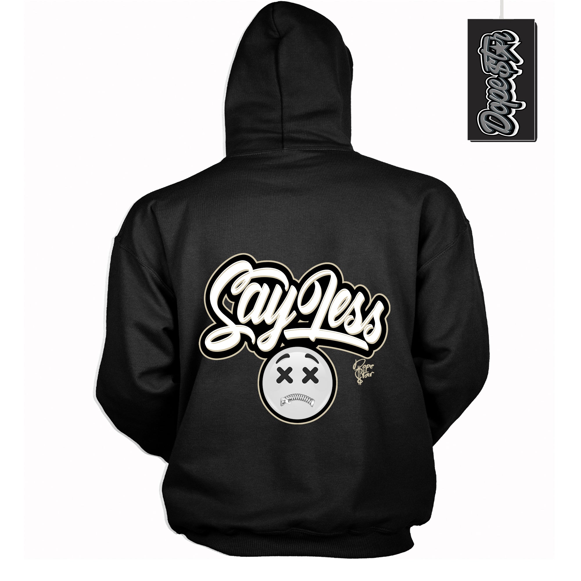 Cool Black Hoodie with “ Say Less ” design that Perfectly Matches Gratitude 11s Sneakers.