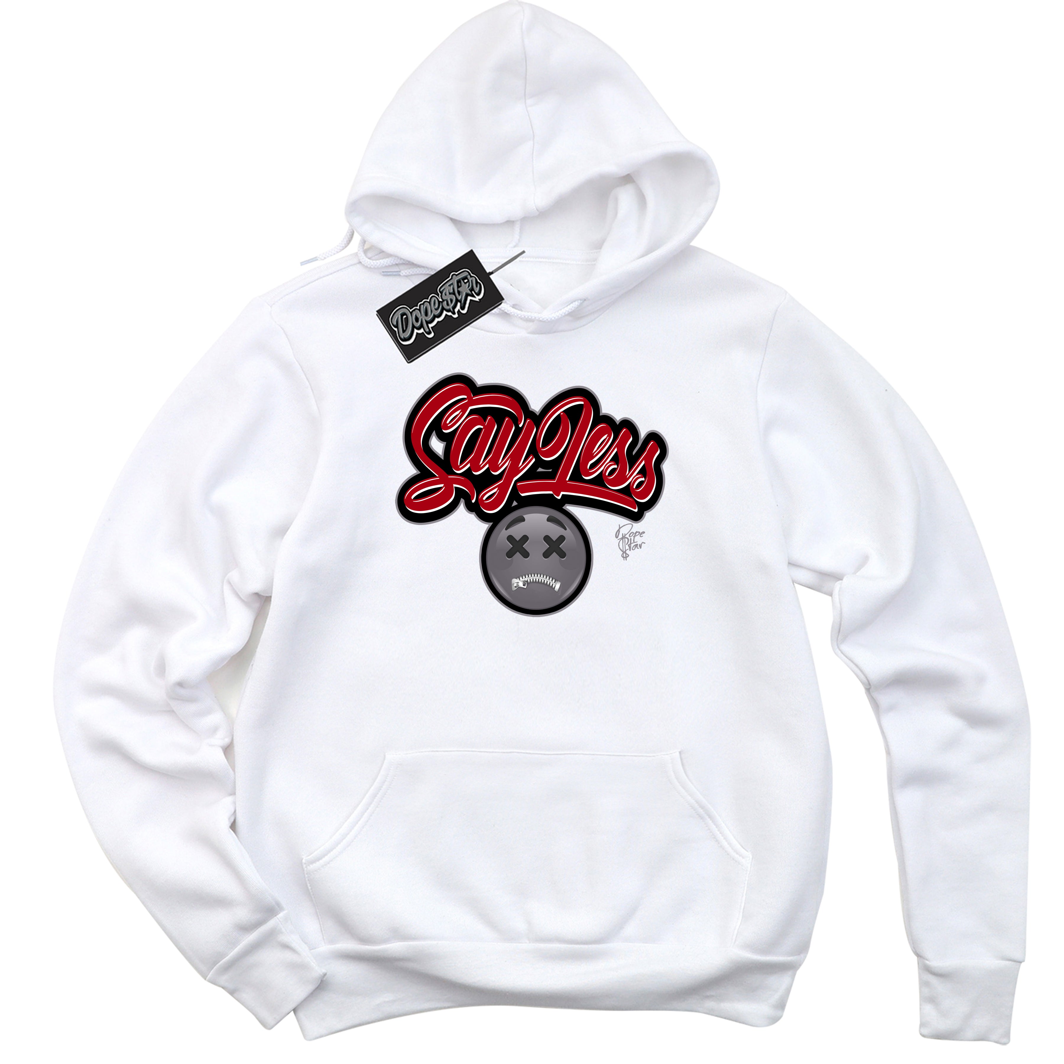 Cool White Hoodie with “ Say Less ” design that Perfectly Matches Bred Reimagined 4s Jordans.