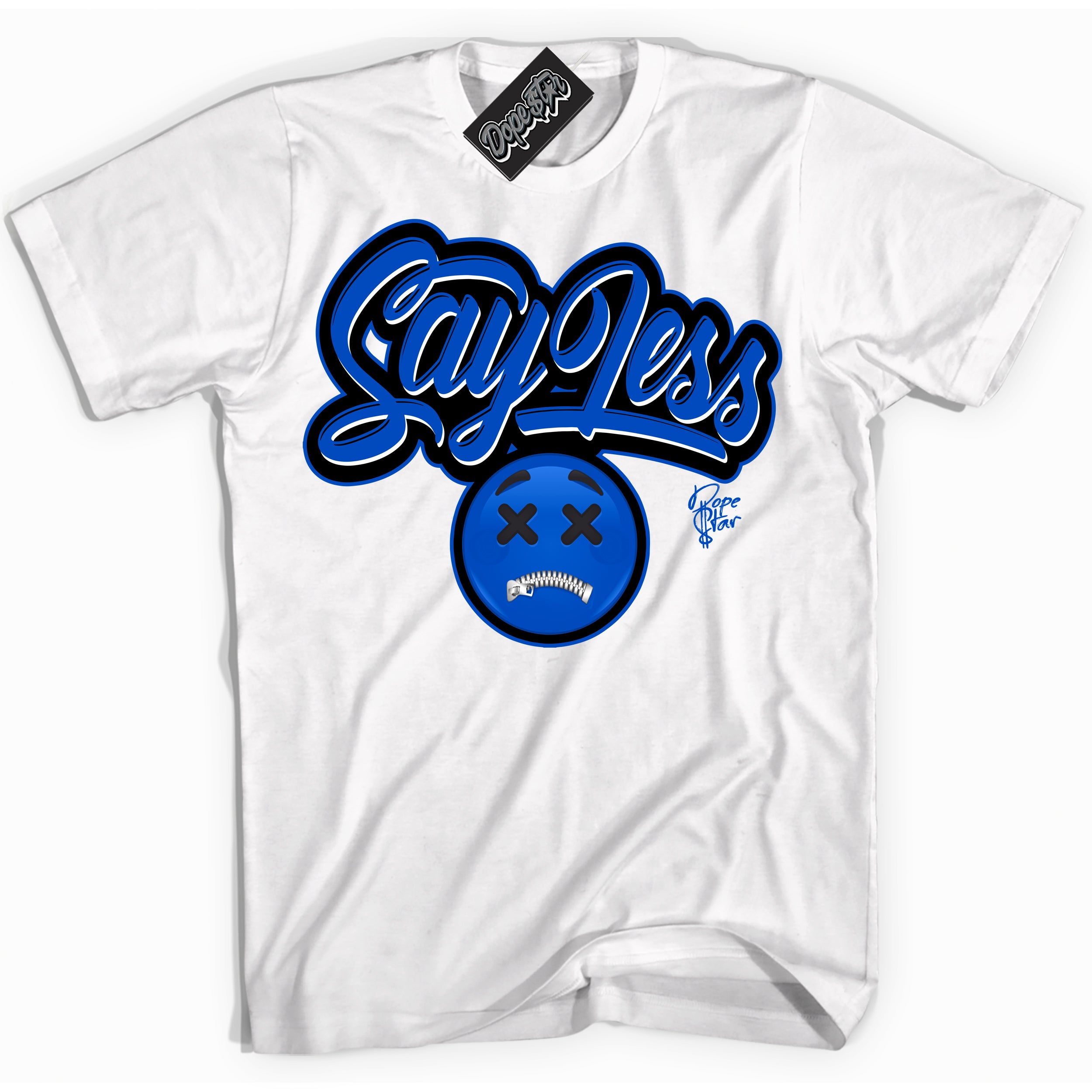 Dunk Low Astronomy Blue 'Say Less' Shirt – White Streetwear T-Shirt | Sneaker Matching Tee for Dunk Low Astronomy Blue | Men's & Women's Streetwear Outfit by Sneaker Shirts Outlet.