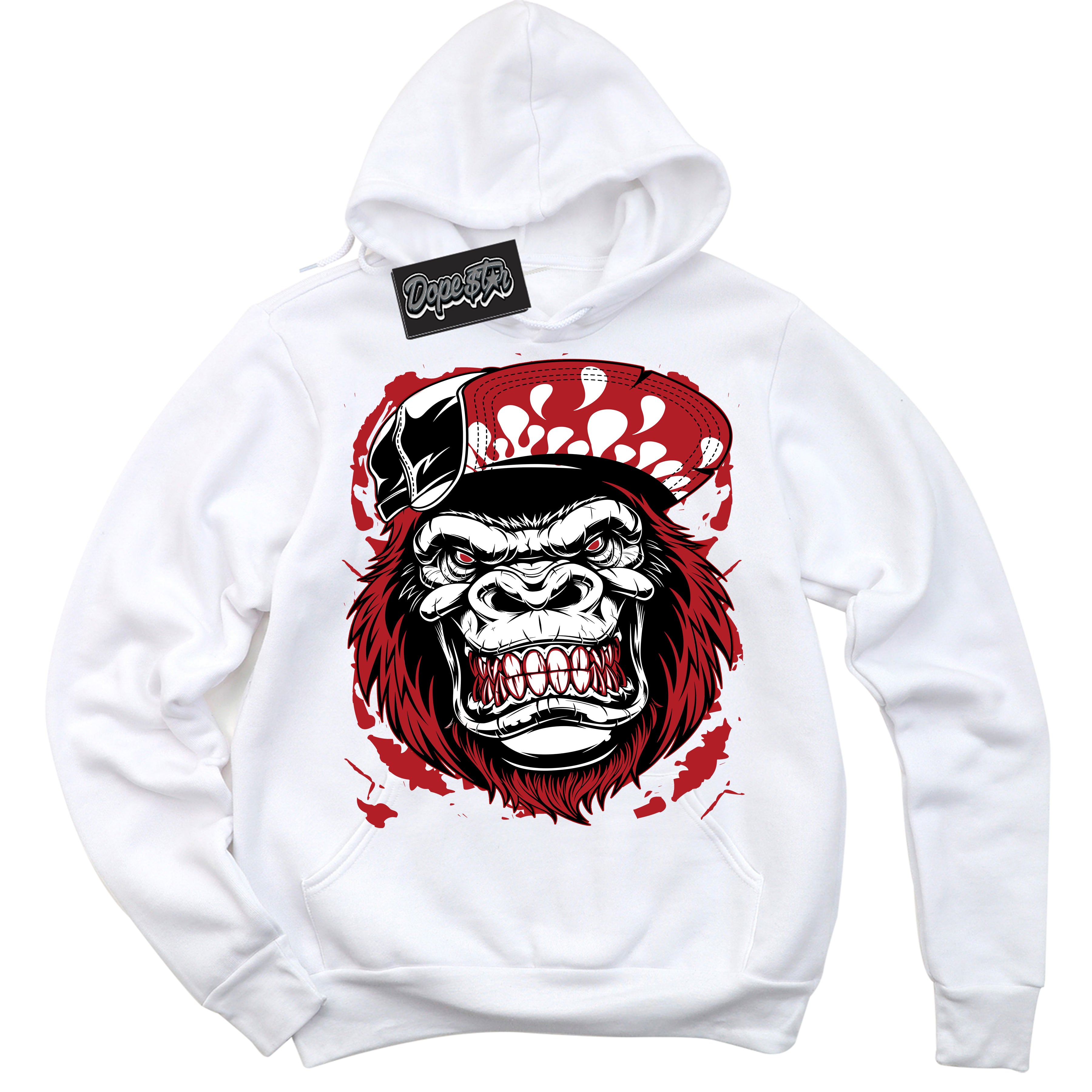 Cool White Hoodie with “ Gorilla Beast ” design that Perfectly Matches Pro J Pack Chicago Dunks.