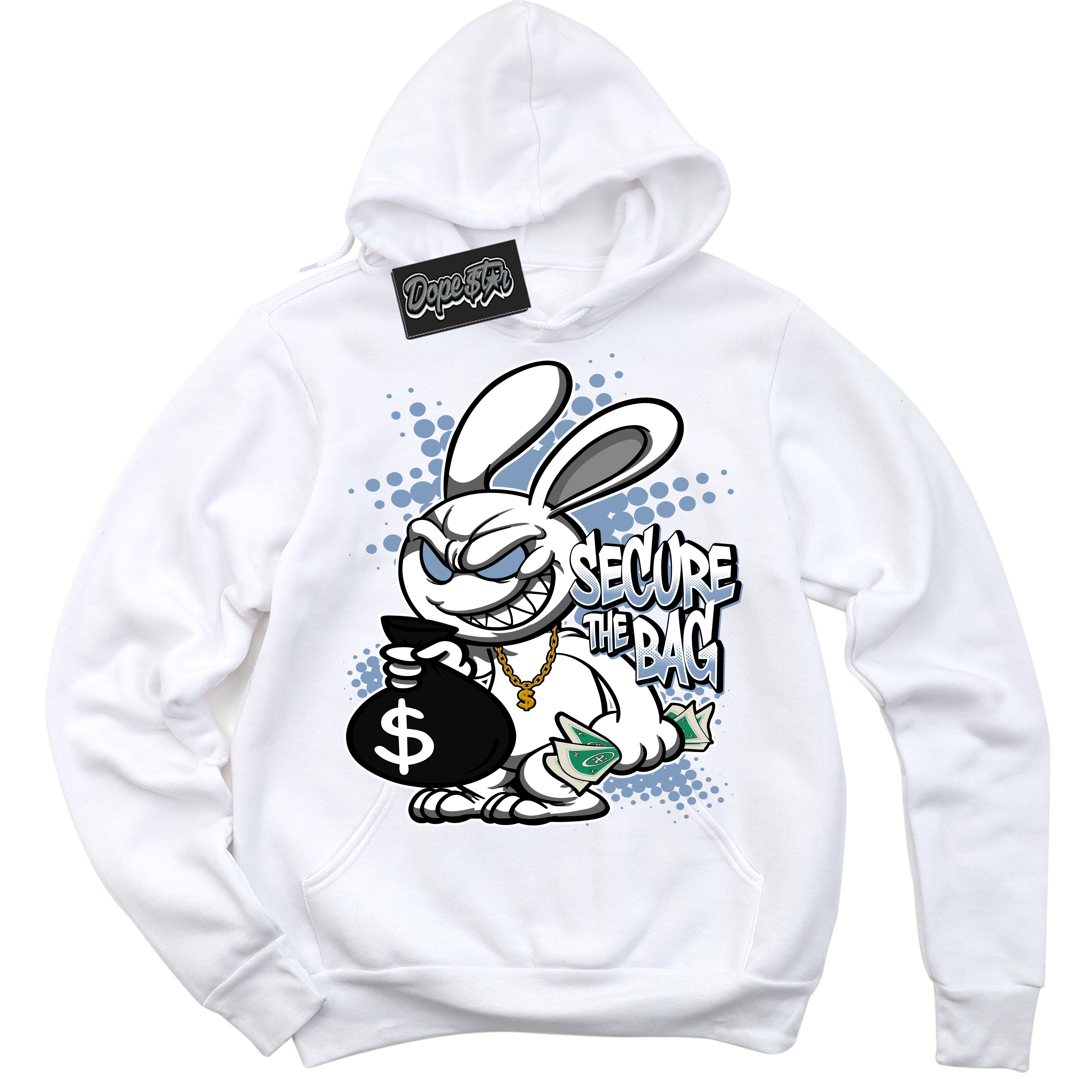 Cool White Hoodie with “ Secure The Bag ” design that Perfectly Matches Reverse Oreo 6s Sneakers.