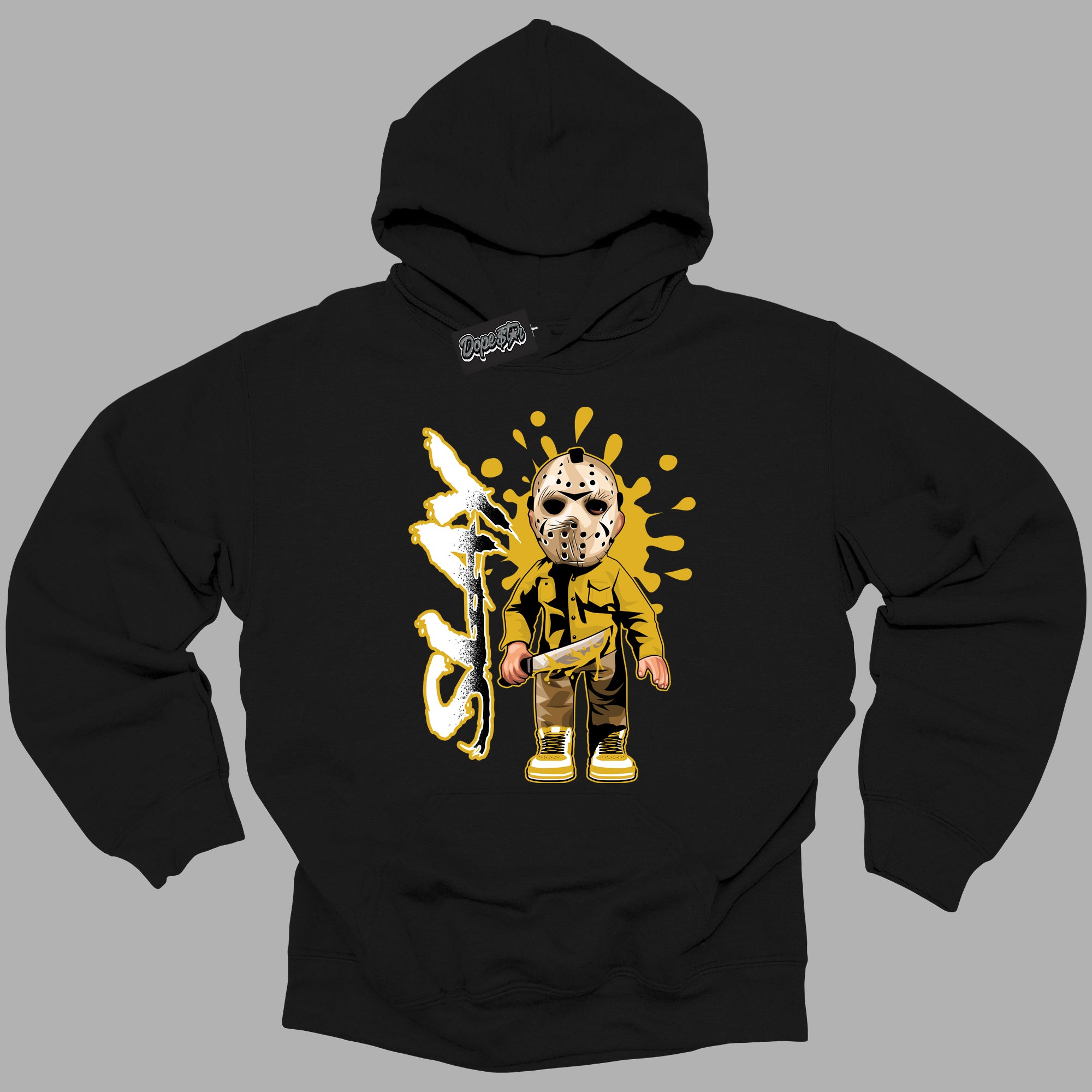 Cool Black Hoodie with “ Slay ” design that Perfectly Matches Yellow Ochre 6s Sneakers.