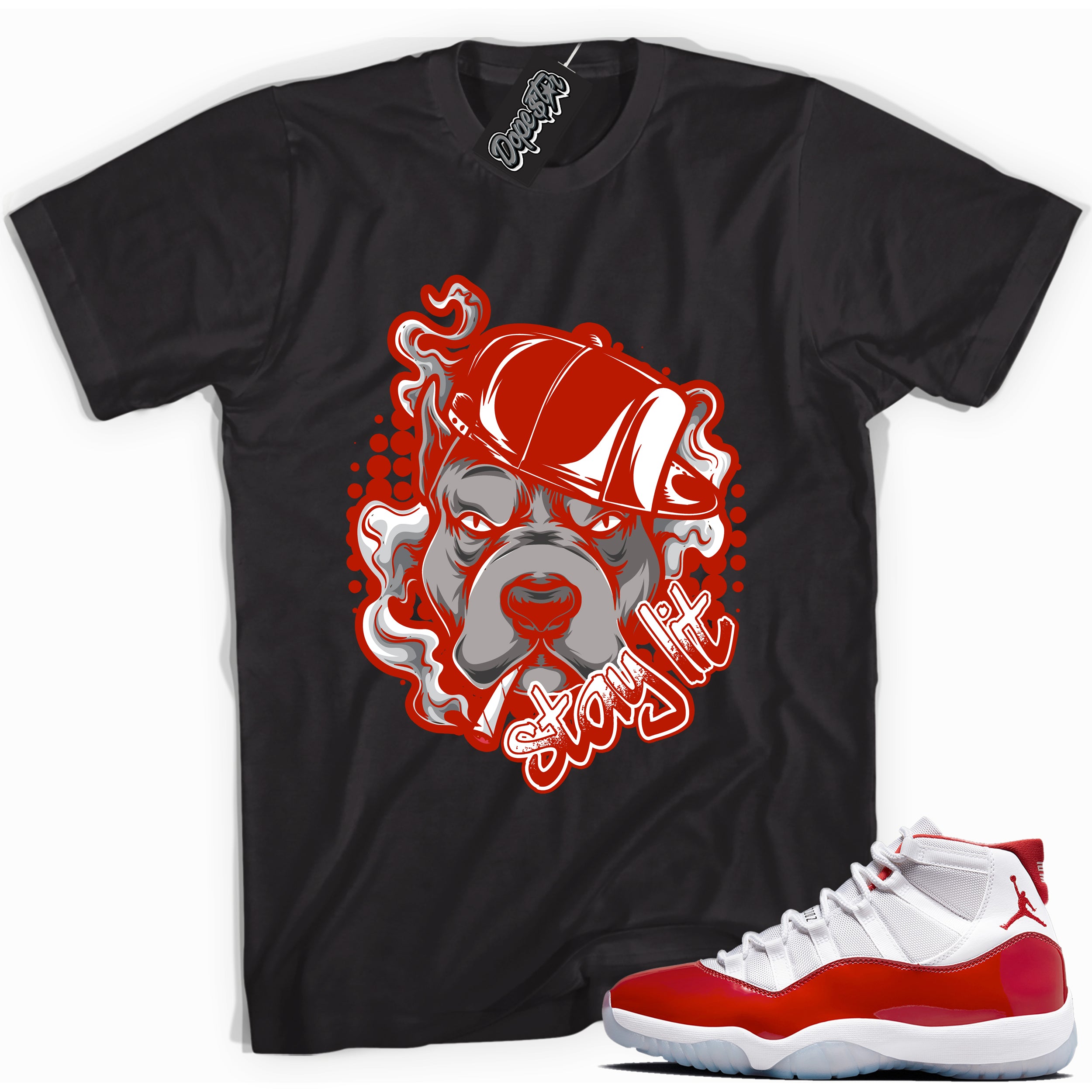 Cool Black graphic tee with “ Stay Lit ” print, that perfectly matches CHERRY 11s sneakers