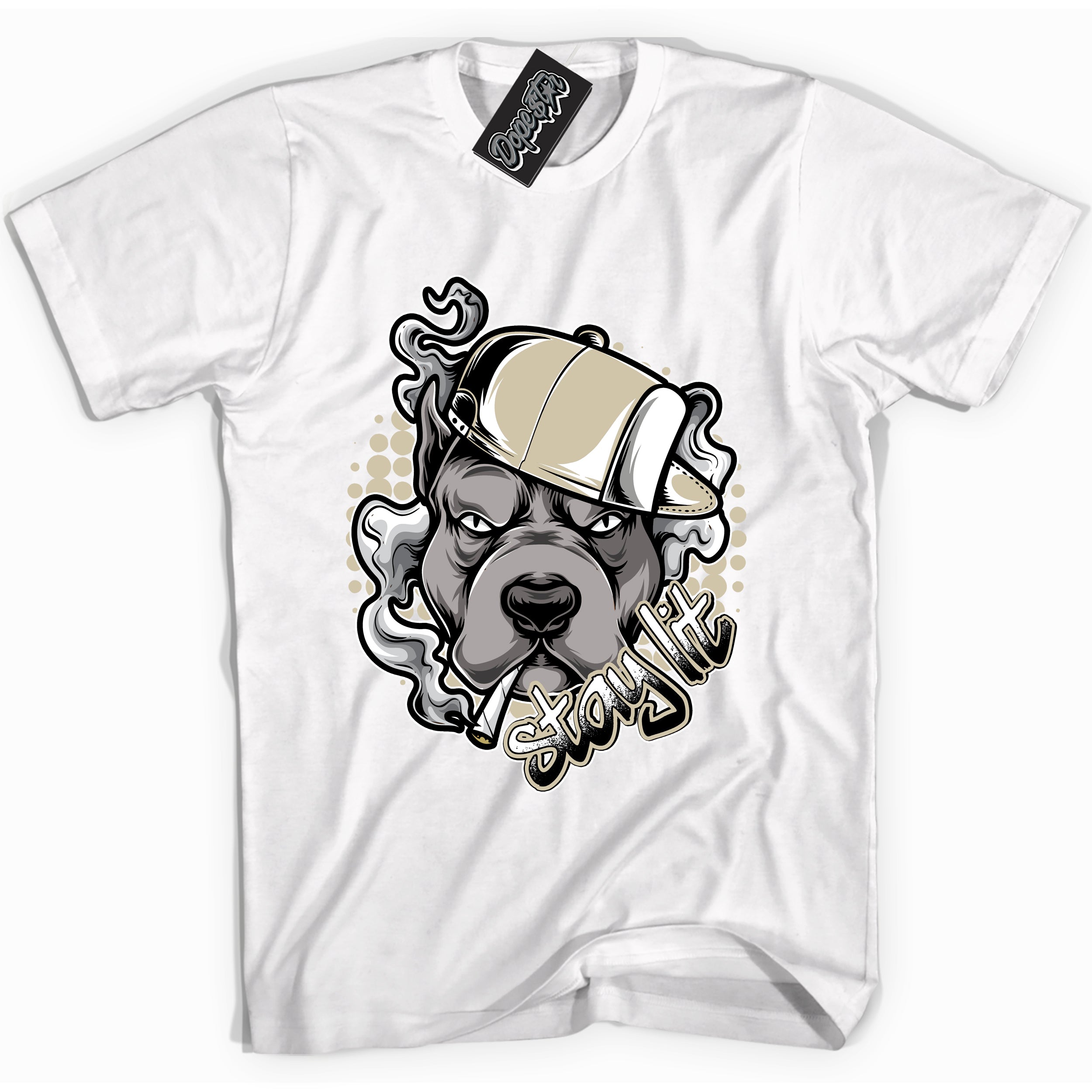 Cool White graphic tee with “ Stay Lit ” print, that perfectly matches AIR JORDAN 11 GRATITUDE sneakers