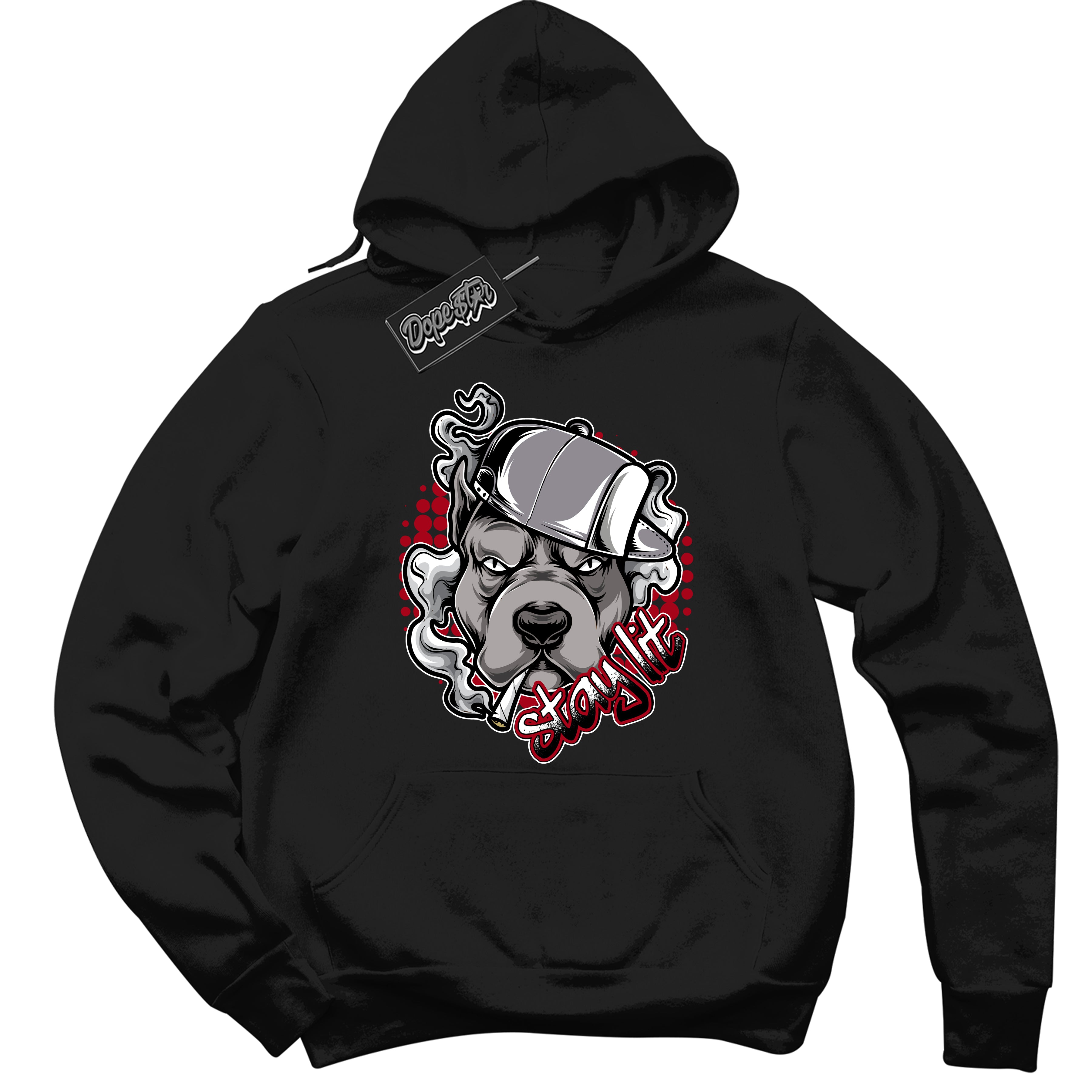 Cool Black Hoodie with “ Stay Lit ” design that Perfectly Matches Bred Reimagined 4s Jordans.
