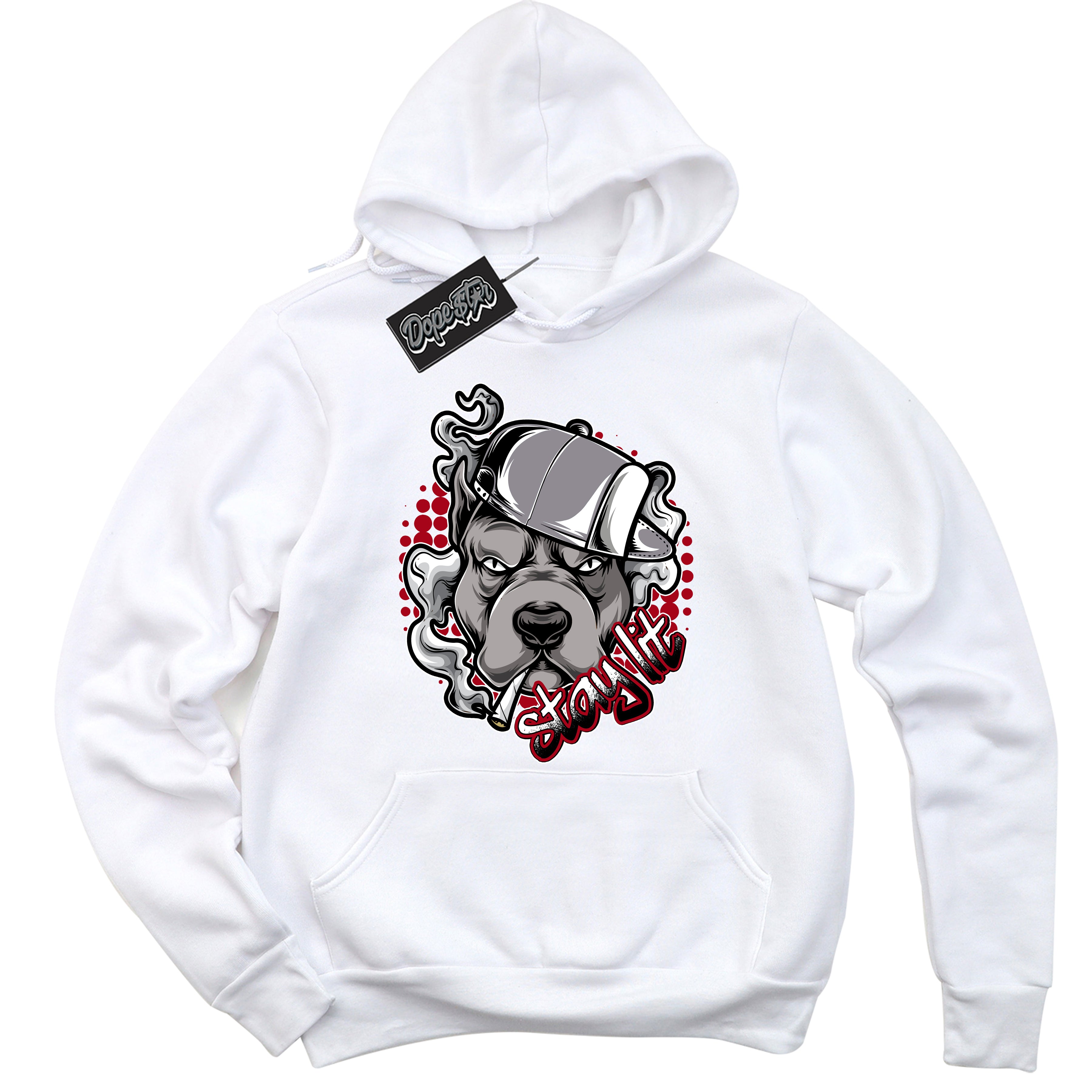 Cool White Hoodie with “ Stay Lit ” design that Perfectly Matches Bred Reimagined 4s Jordans.