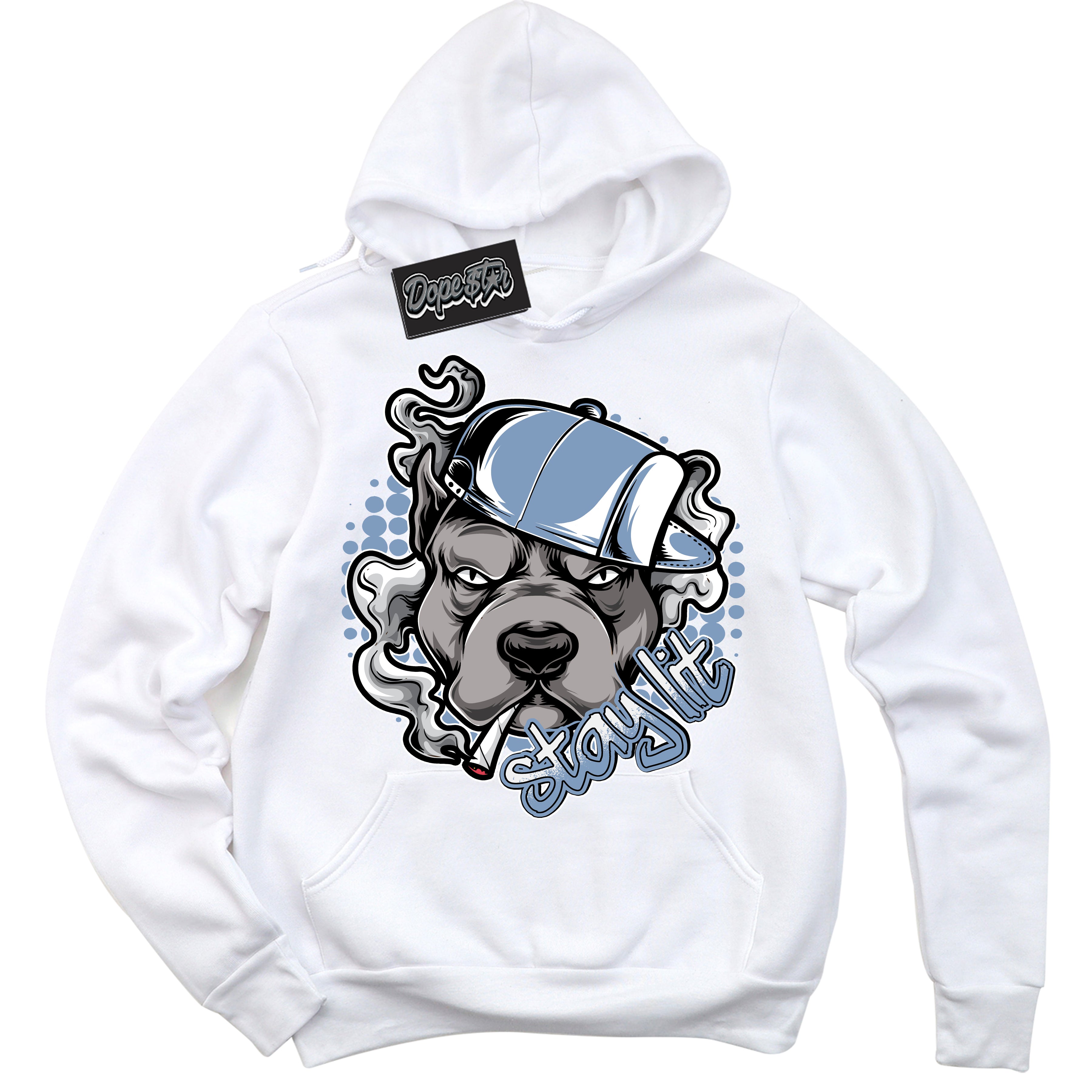 Cool White Hoodie with “ Stay Lit ” design that Perfectly Matches Reverse Oreo 6s Sneakers.