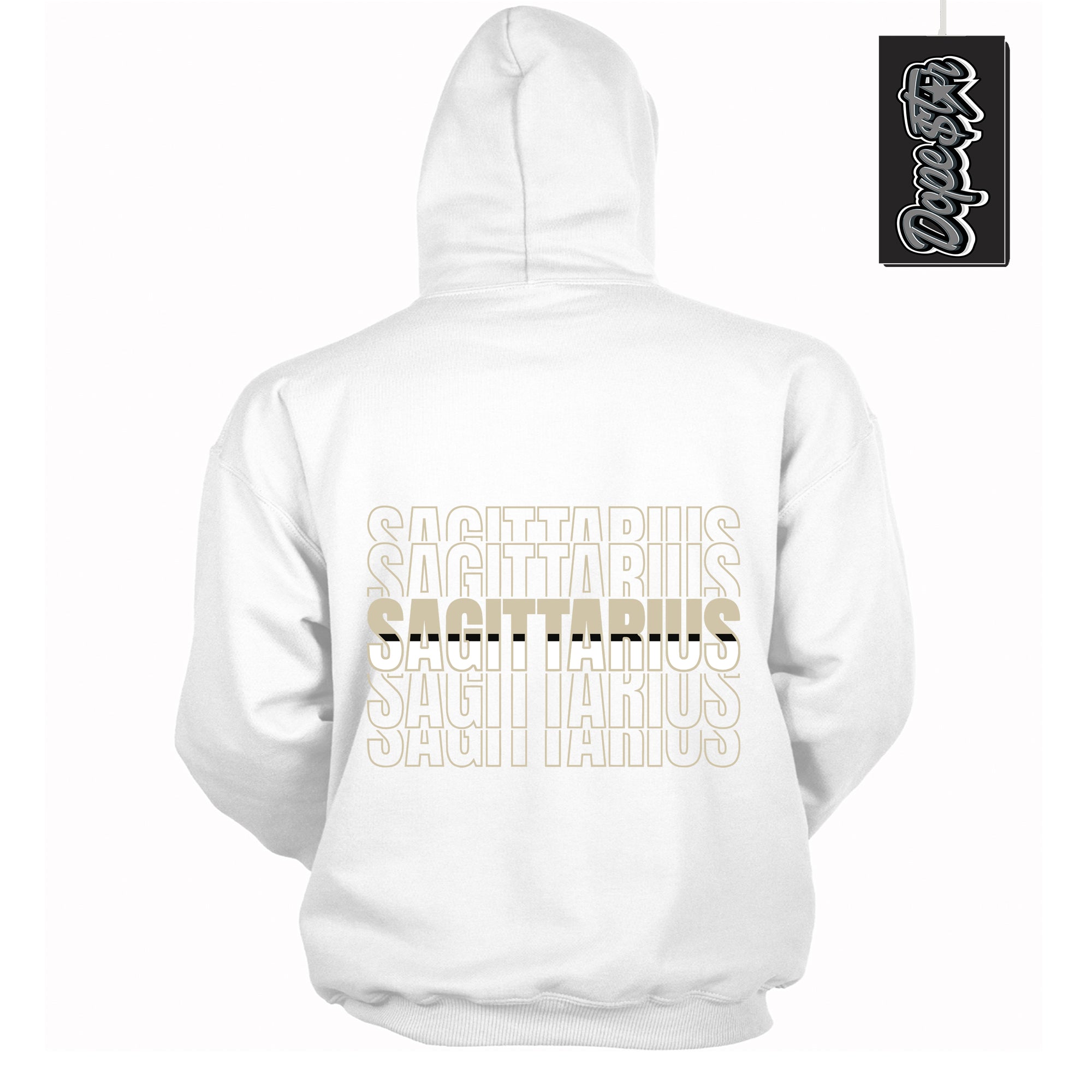 Cool White Hoodie with “ Sagittarius ” design that Perfectly Matches Gratitude 11s Sneakers.