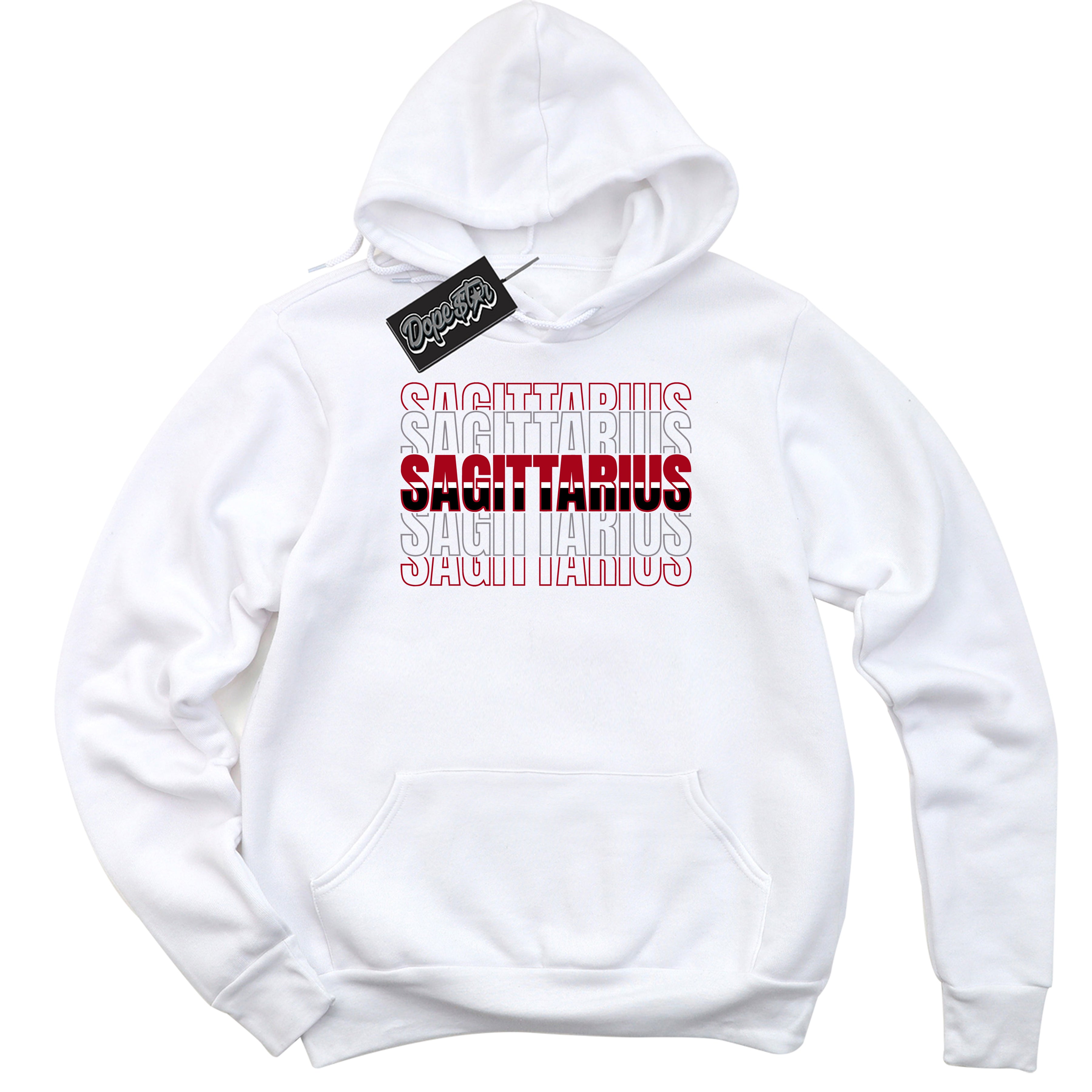 Cool White Hoodie with “ Sagittarius ” design that Perfectly Matches Bred Reimagined 4s Jordans.