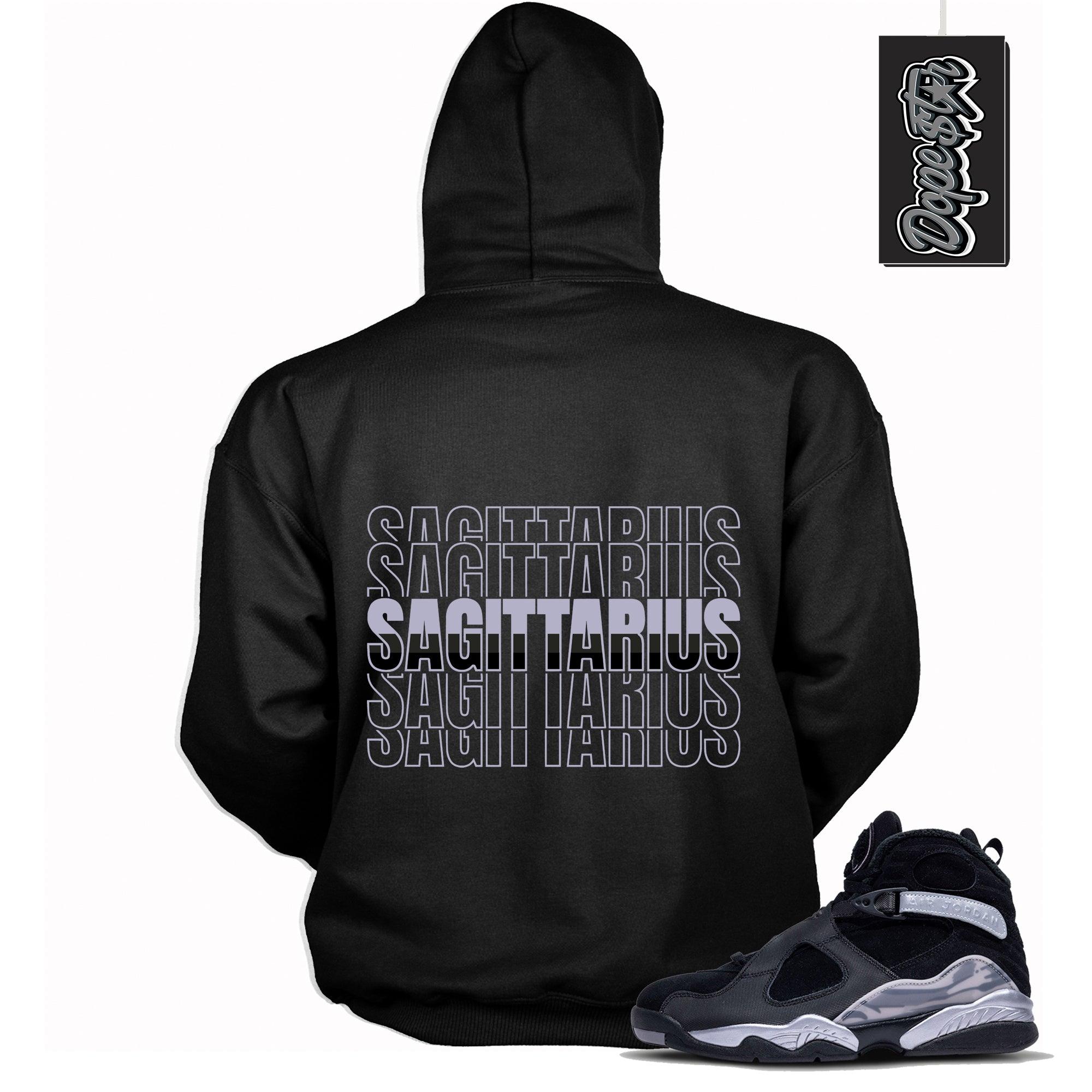 Cool Black Graphic Hoodie with “ Sagittarius “ print, that perfectly matches Air Jordan 8 Winterized sneakers