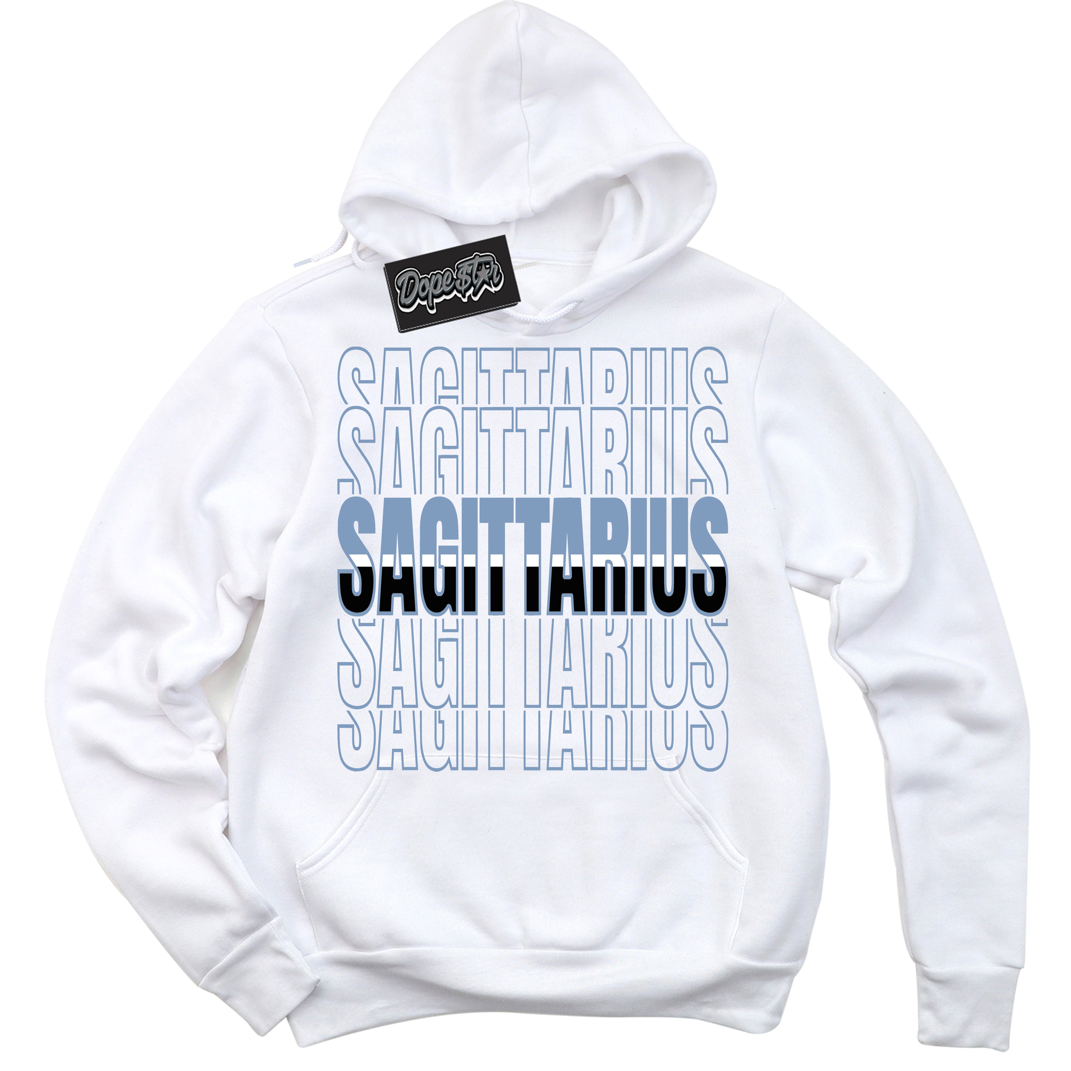 Cool White Hoodie with “ Sagittarius ” design that Perfectly Matches Reverse Oreo 6s Sneakers.