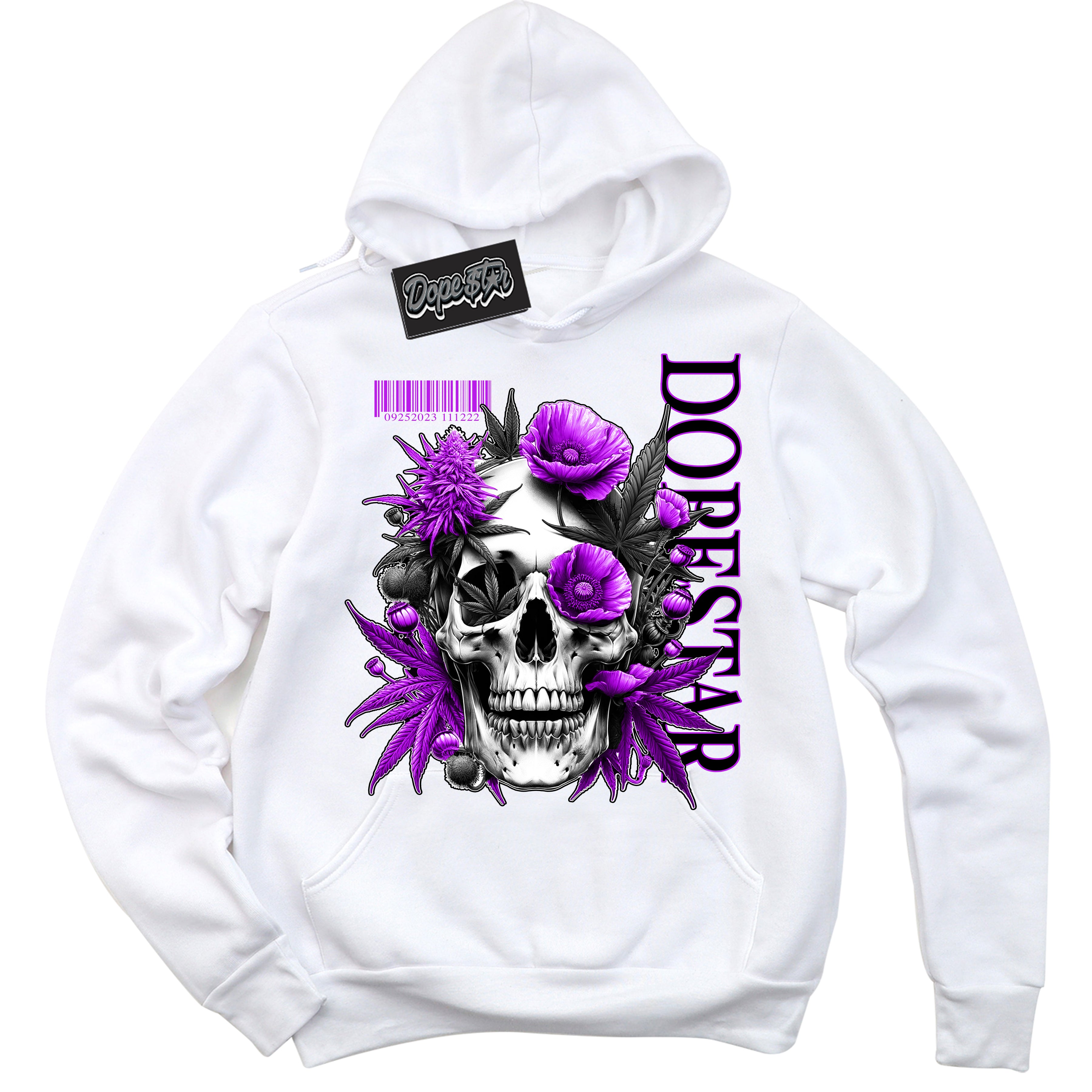 Cool White Hoodie with “ Skull Poppies ” design that Perfectly Matches RTKT Genesis Dunk Sneakers.