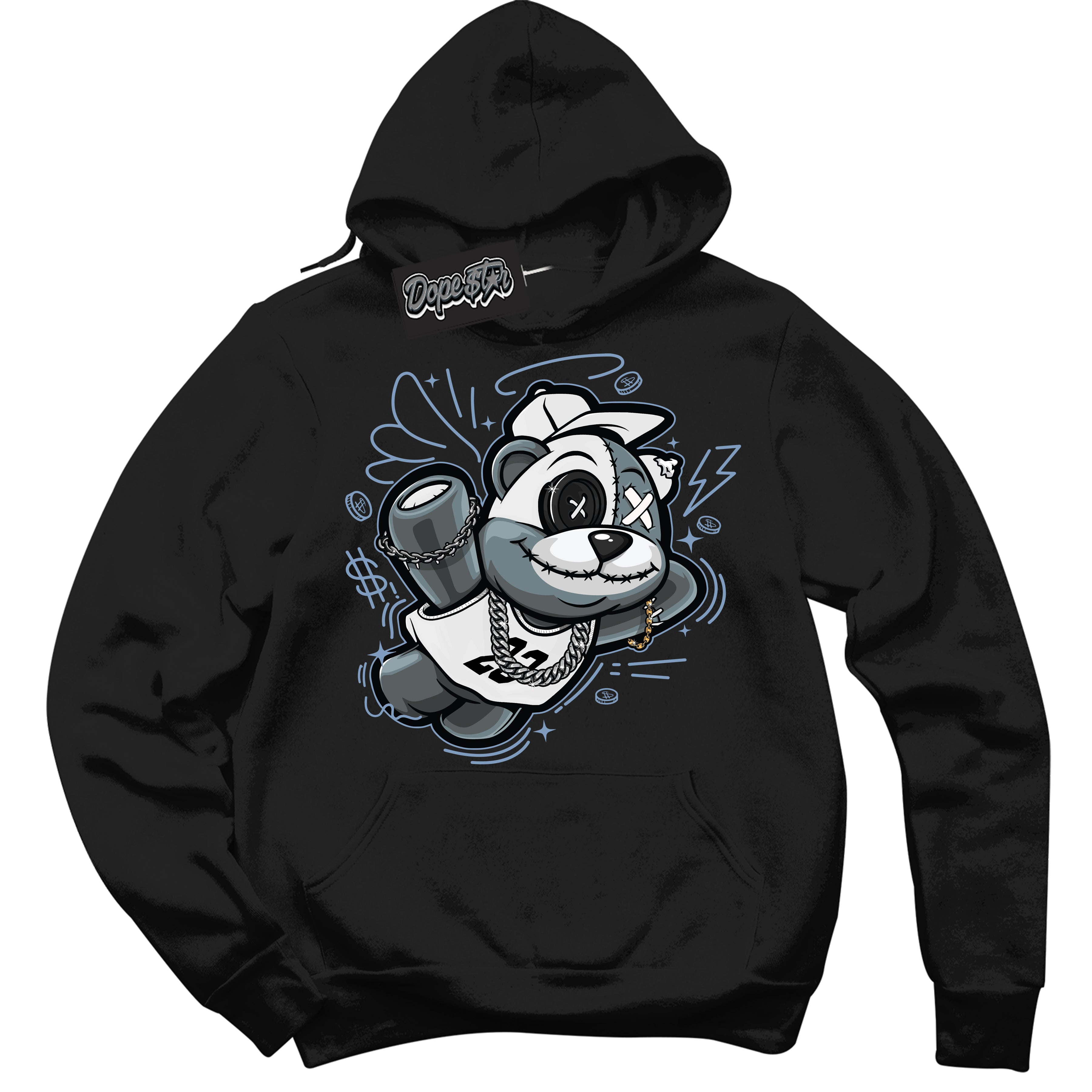 Cool Black Hoodie with “ Slam Dunk Bear ” design that Perfectly Matches Reverse Oreo 6s Sneakers.