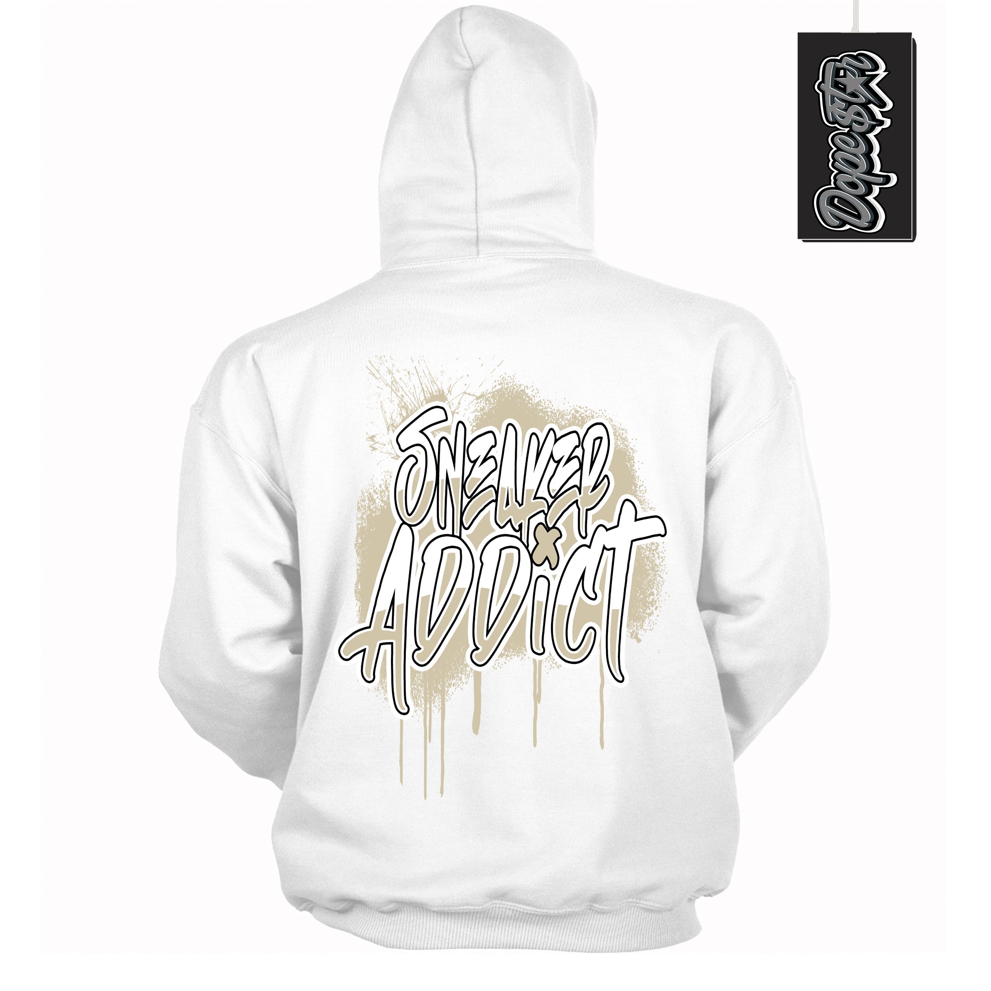 Cool White Hoodie with “ Sneaker Addict ” design that Perfectly Matches Gratitude 11s Sneakers.