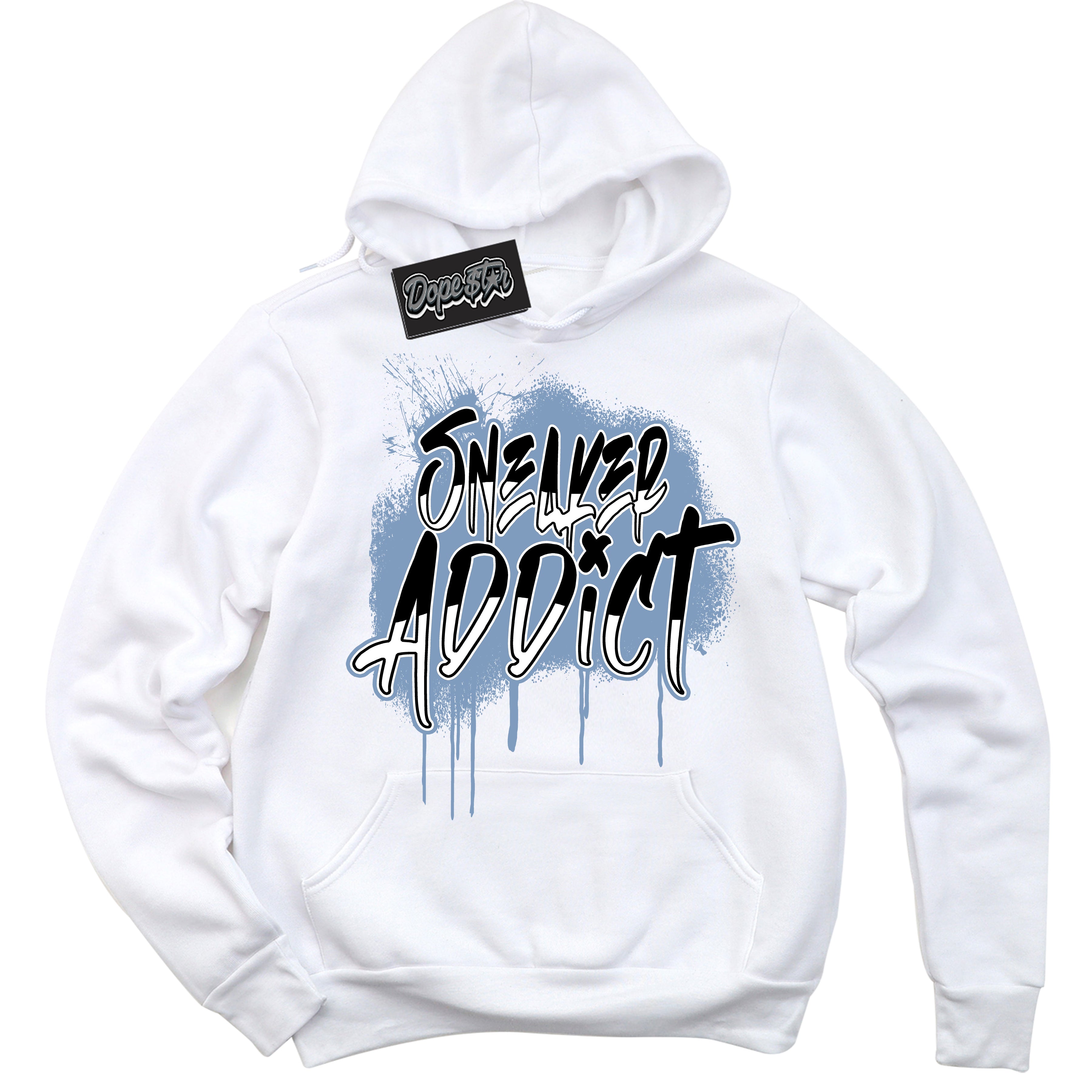Cool White Hoodie with “ Sneaker Addict ” design that Perfectly Matches Reverse Oreo 6s Sneakers.
