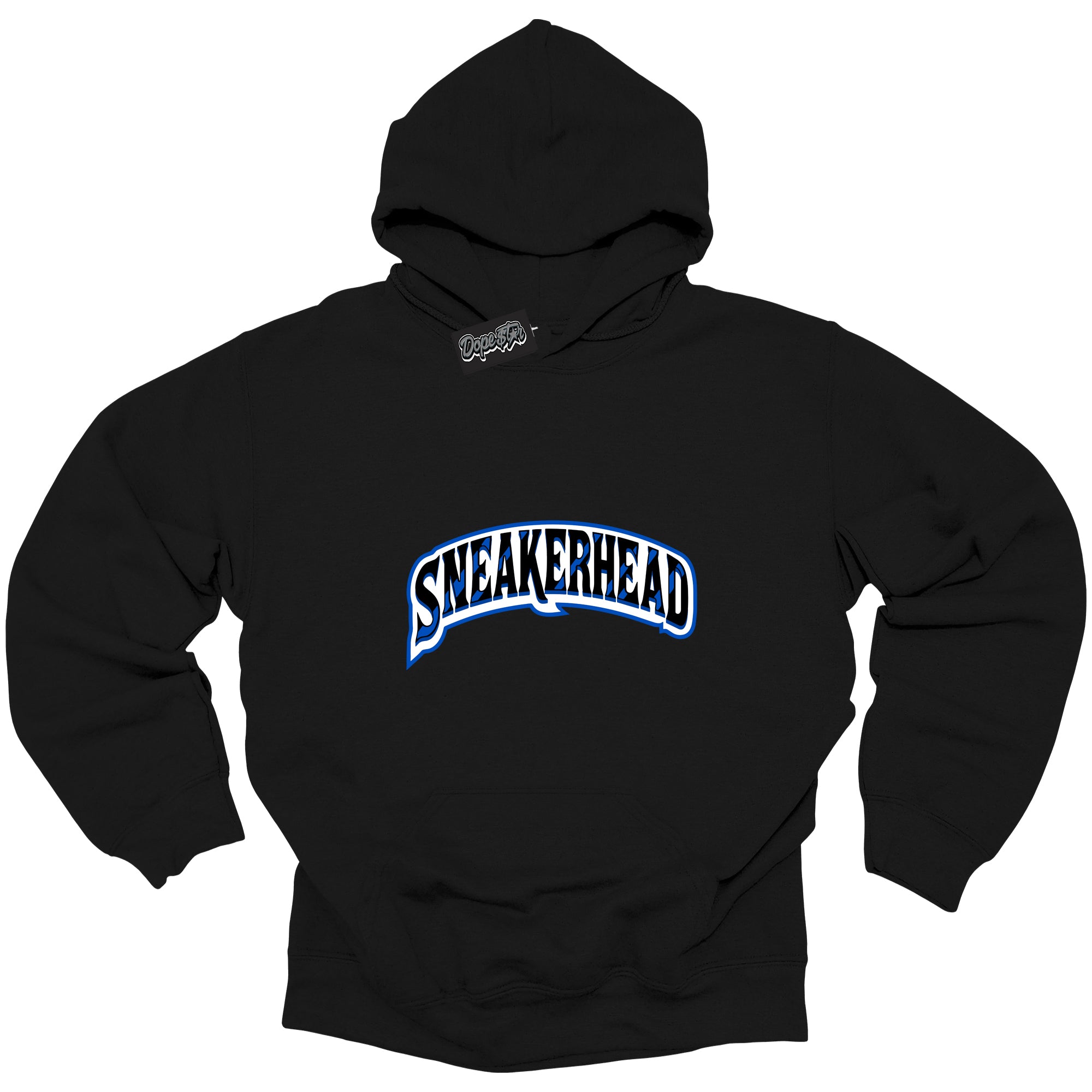 Cool Black Hoodie with “ Sneakerhead ” design that Perfectly Matches Royal Reimagined 1s Sneakers.