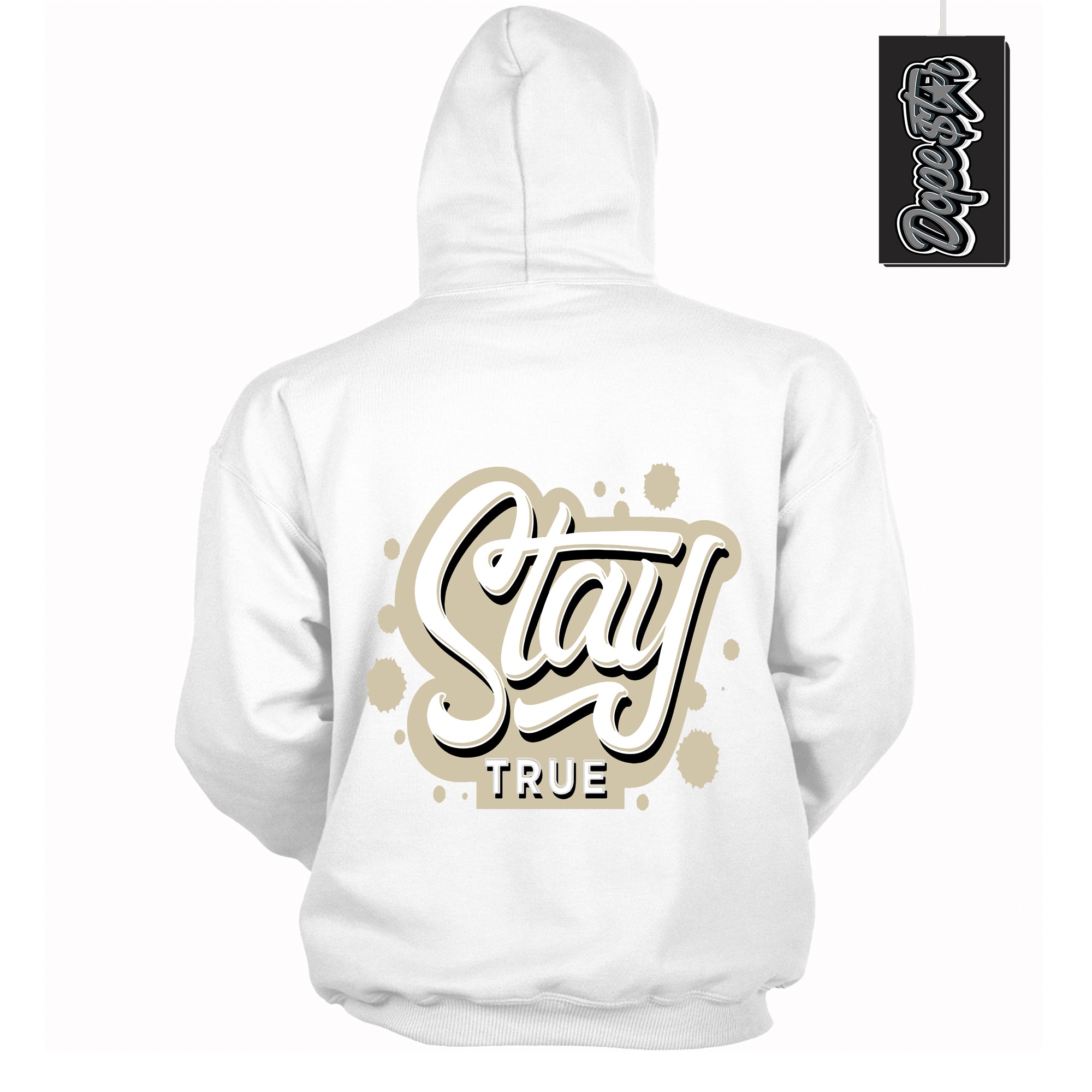 Cool White Hoodie with “ Stay True ” design that Perfectly Matches Gratitude 11s Sneakers.