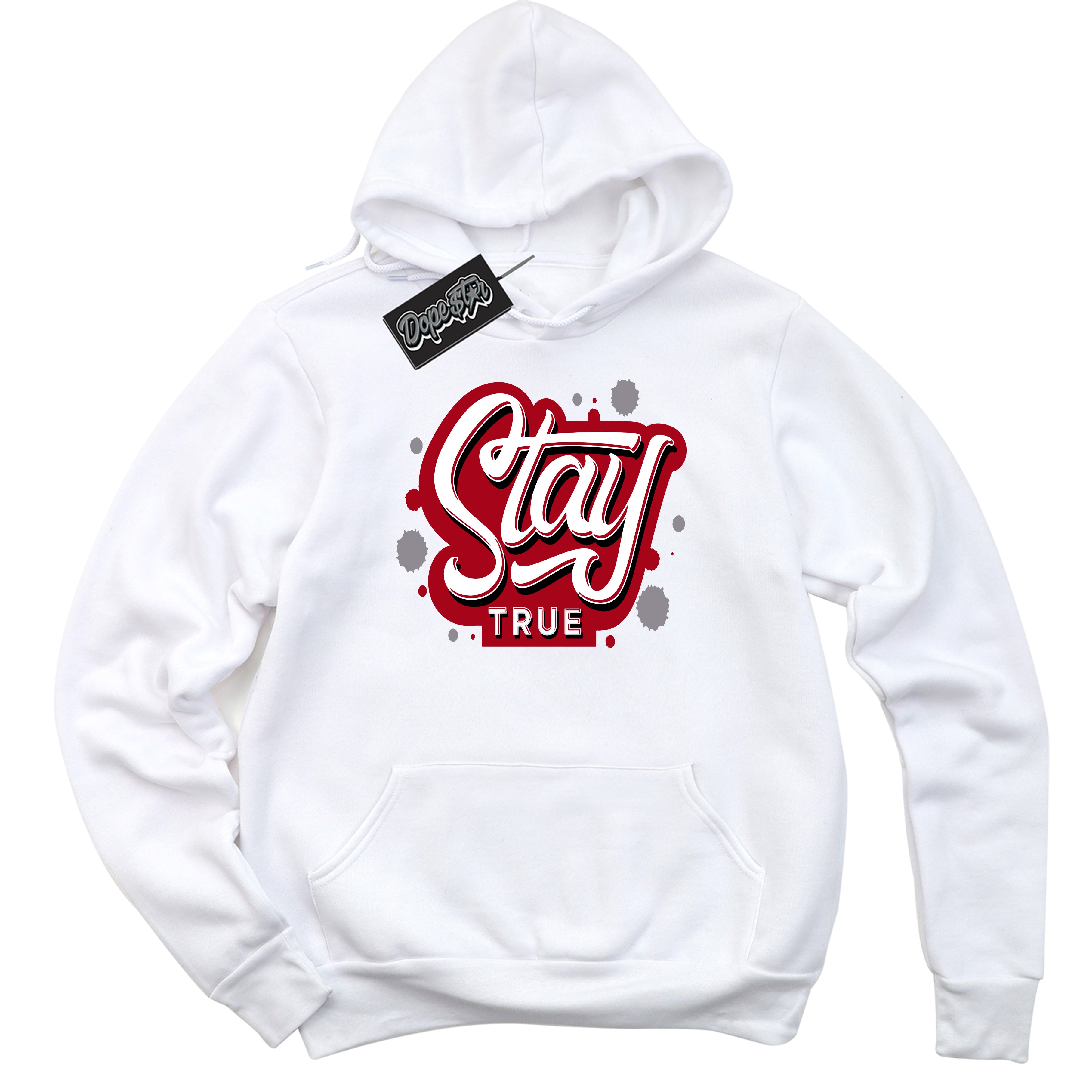 Cool White Hoodie with “ Stay True ” design that Perfectly Matches Bred Reimagined 4s Jordans.