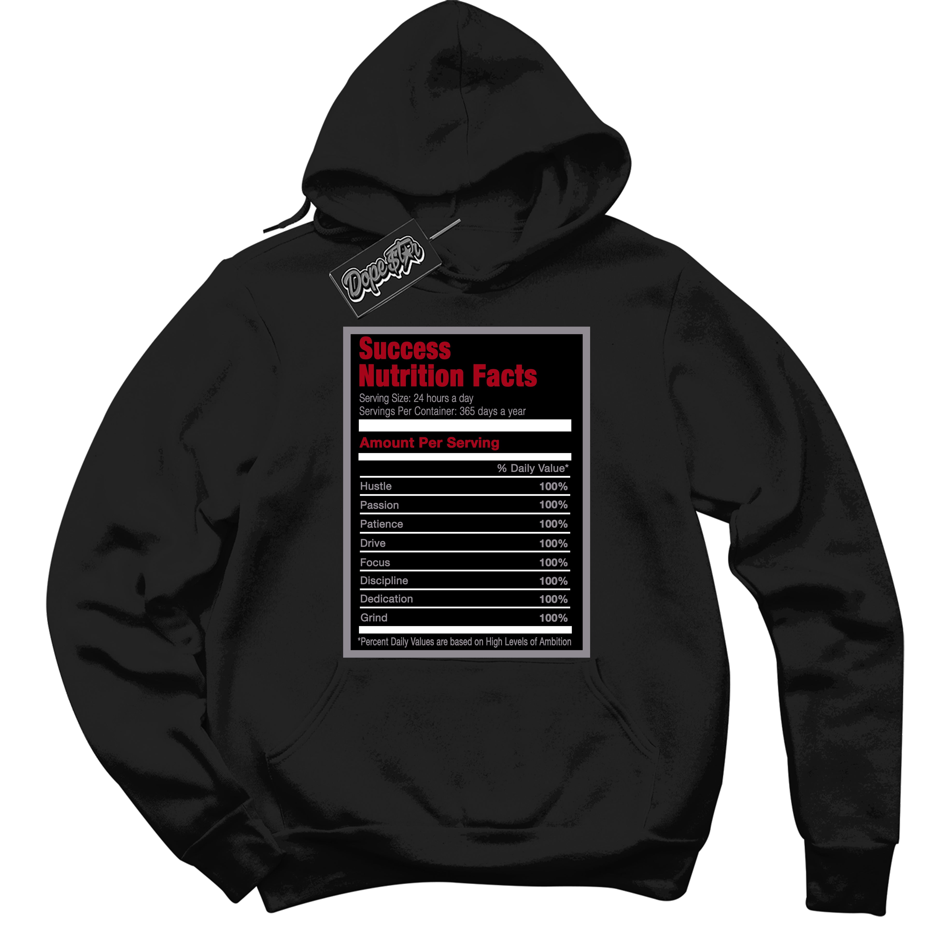 Cool Black Hoodie with “ Success Nutrition ” design that Perfectly Matches Bred Reimagined 4s Jordans.