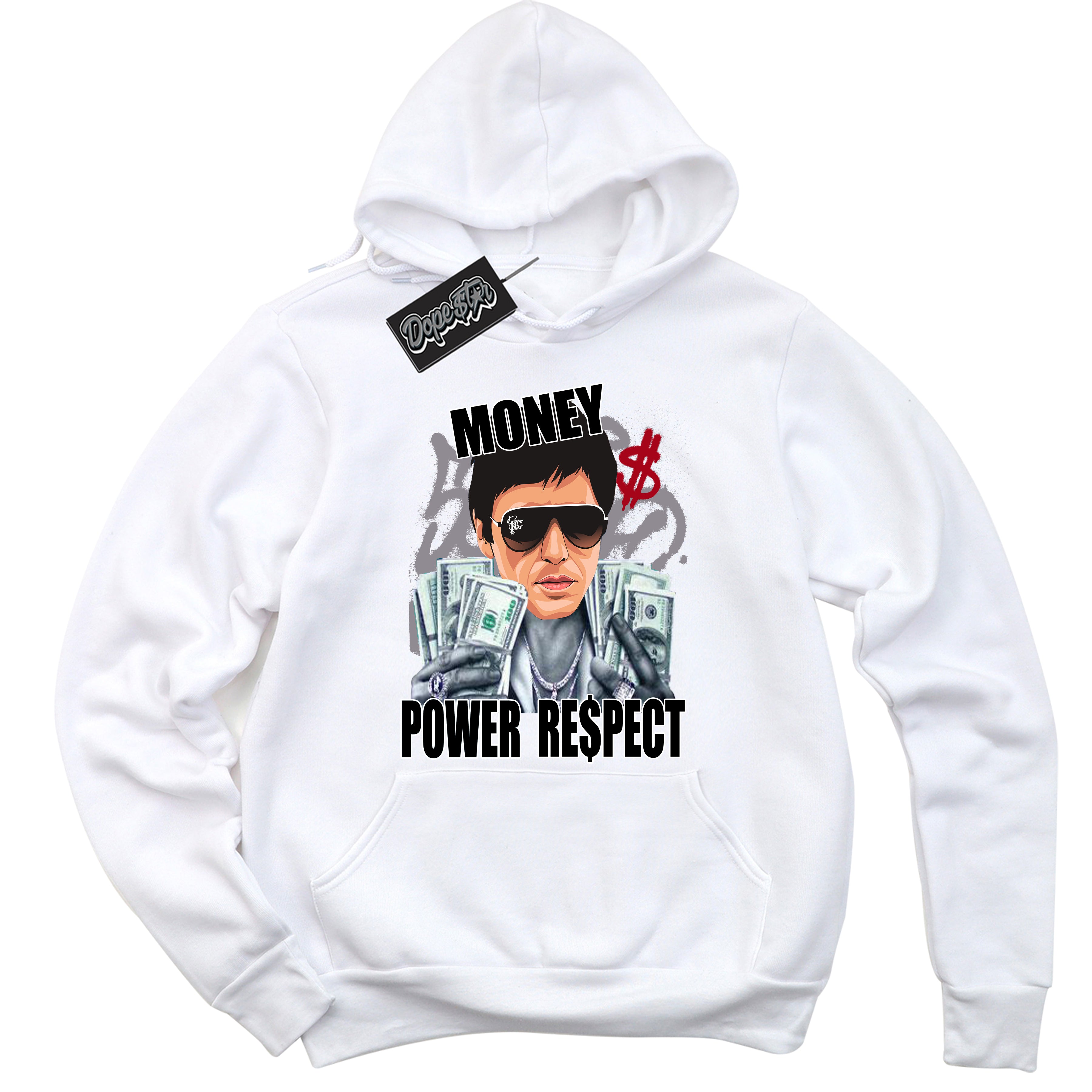 Cool White Hoodie with “ Tony Montana ” design that Perfectly Matches Bred Reimagined 4s Jordans.