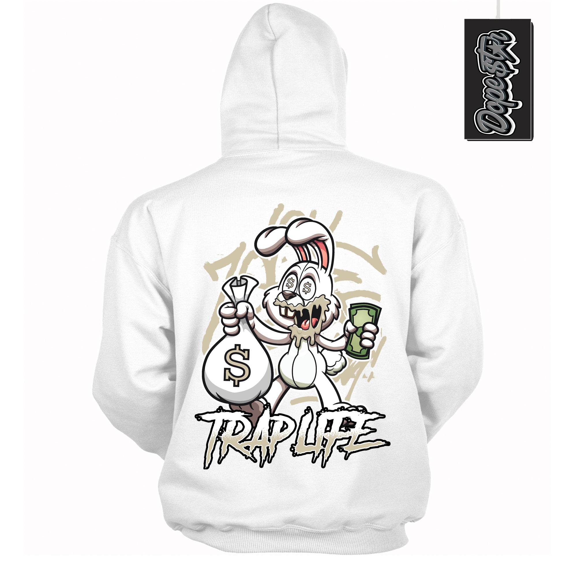 Cool White Hoodie with “ Trust No One Heart ” design that Perfectly Matches Gratitude 11s Sneakers.