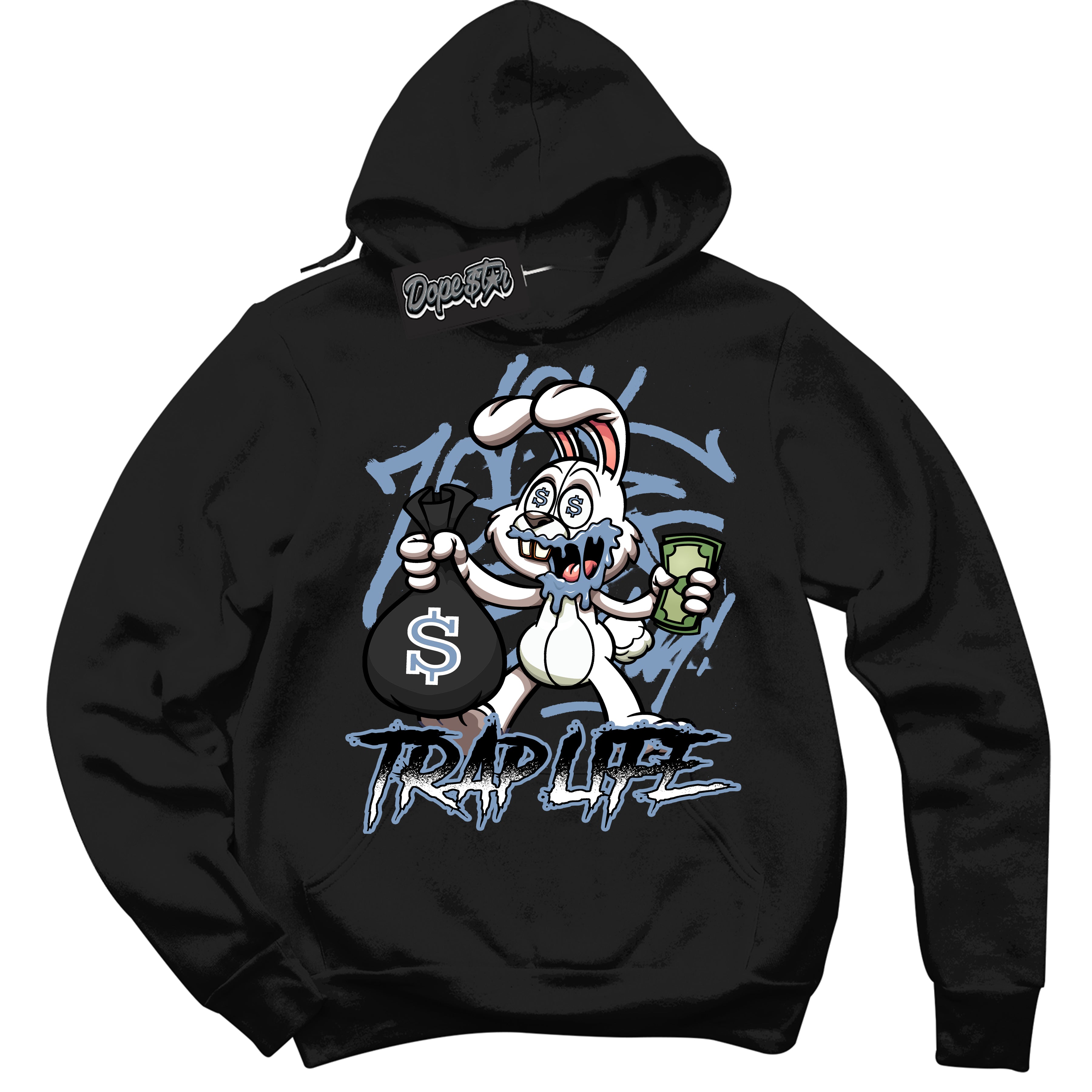 Cool Black Hoodie with “ Trap Rabbit ” design that Perfectly Matches Reverse Oreo 6s Sneakers.