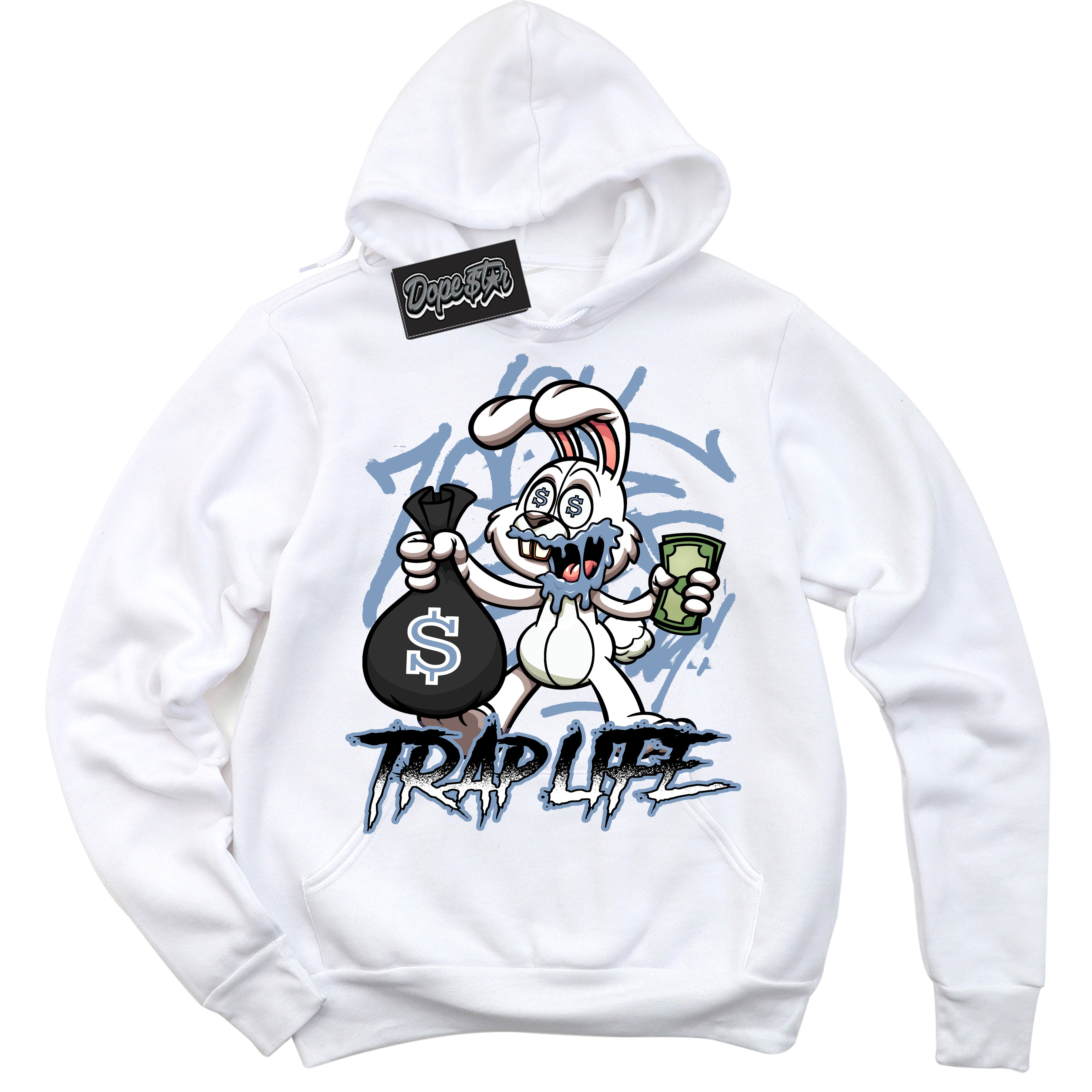 Cool White Hoodie with “ Trap Rabbit ” design that Perfectly Matches Reverse Oreo 6s Sneakers.