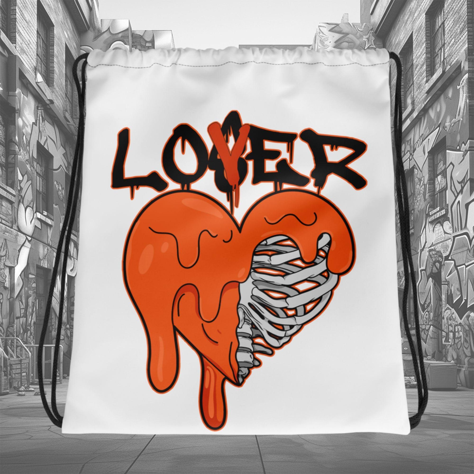 Amazing White Lover Loser Drawstring Bag Air Jordan 12 Retro WNBA All-Star Brilliant Orange photo.