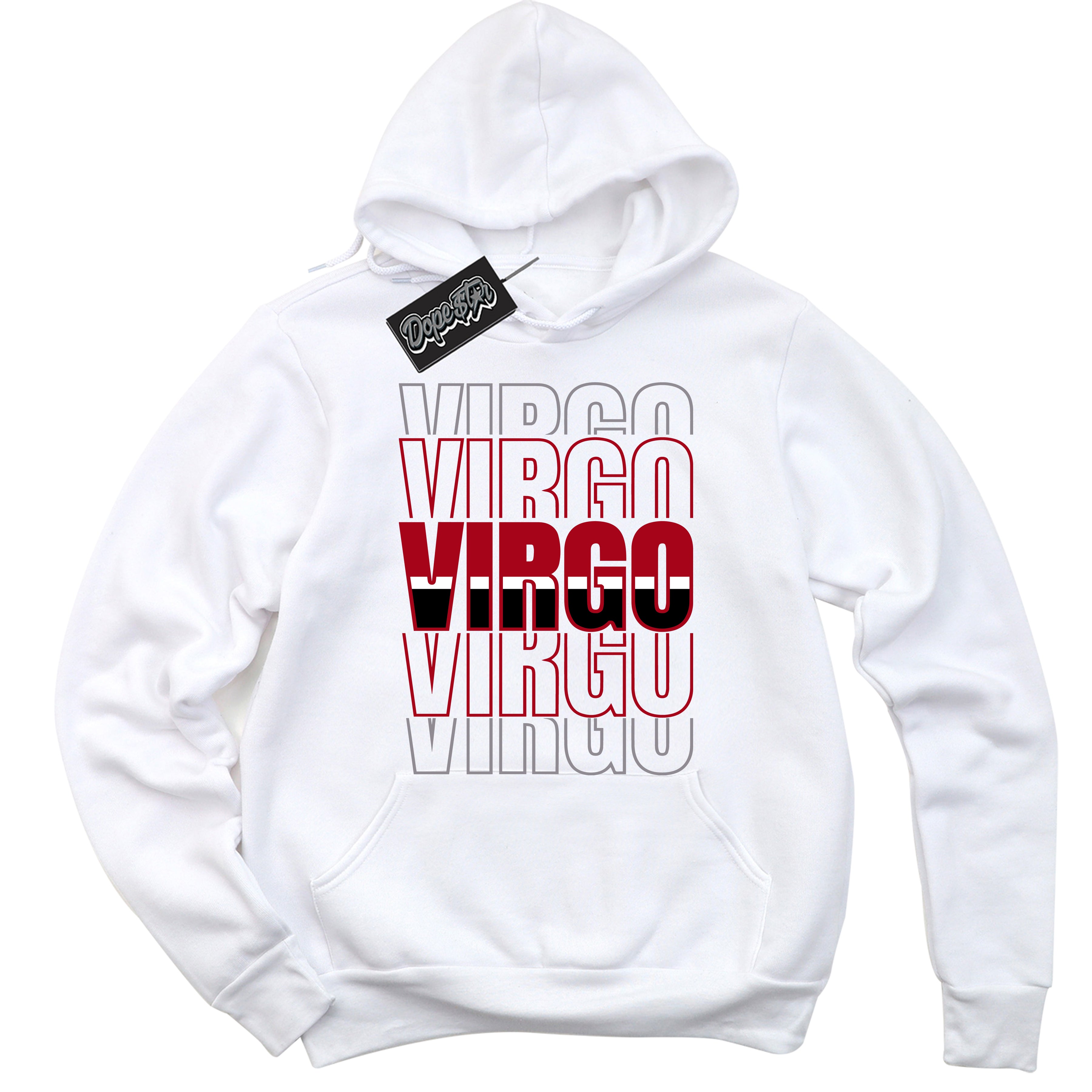 Cool White Hoodie with “ Virgo ” design that Perfectly Matches Bred Reimagined 4s Jordans.
