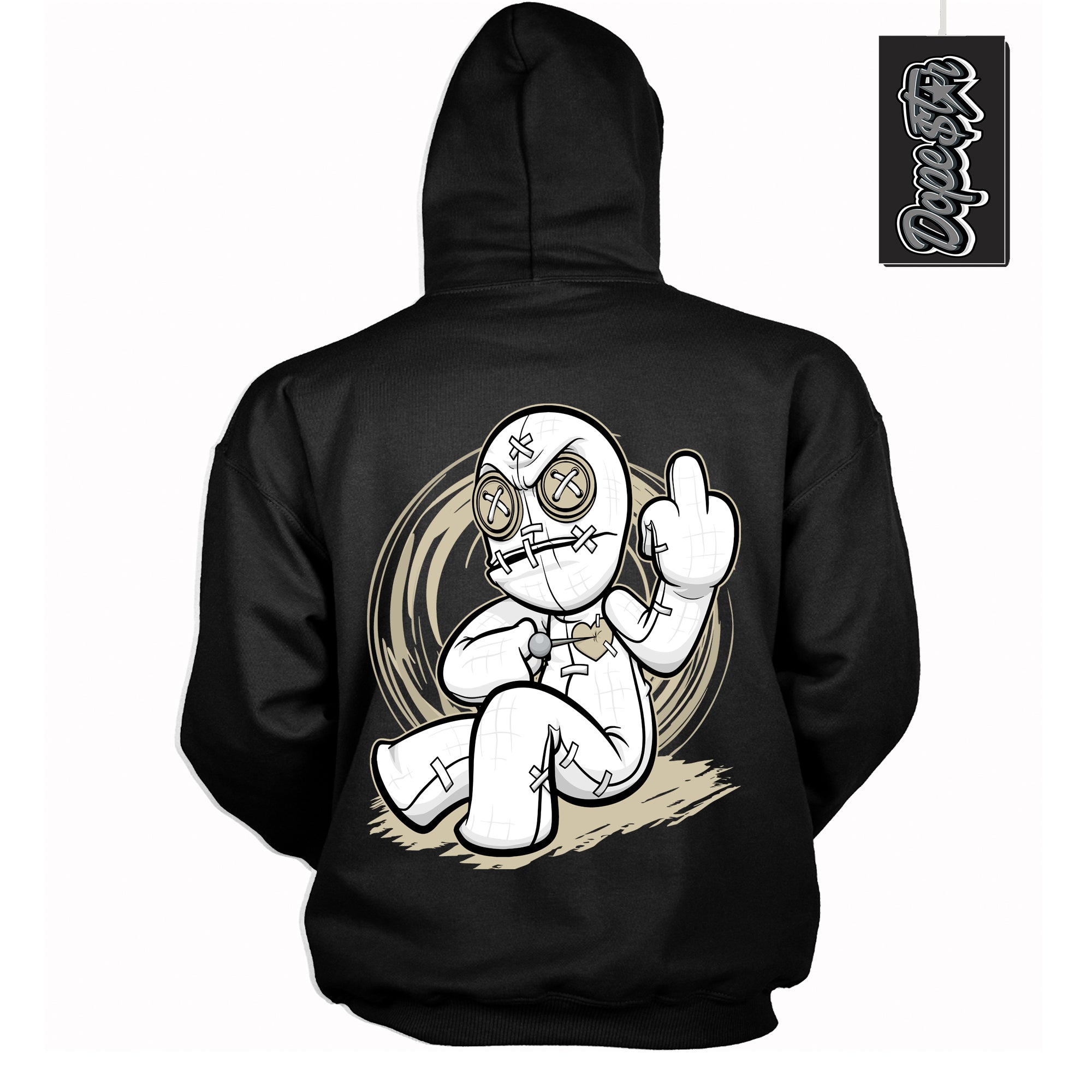 Cool Black Hoodie with “ VooDoo Doll ” design that Perfectly Matches Gratitude 11s Sneakers.