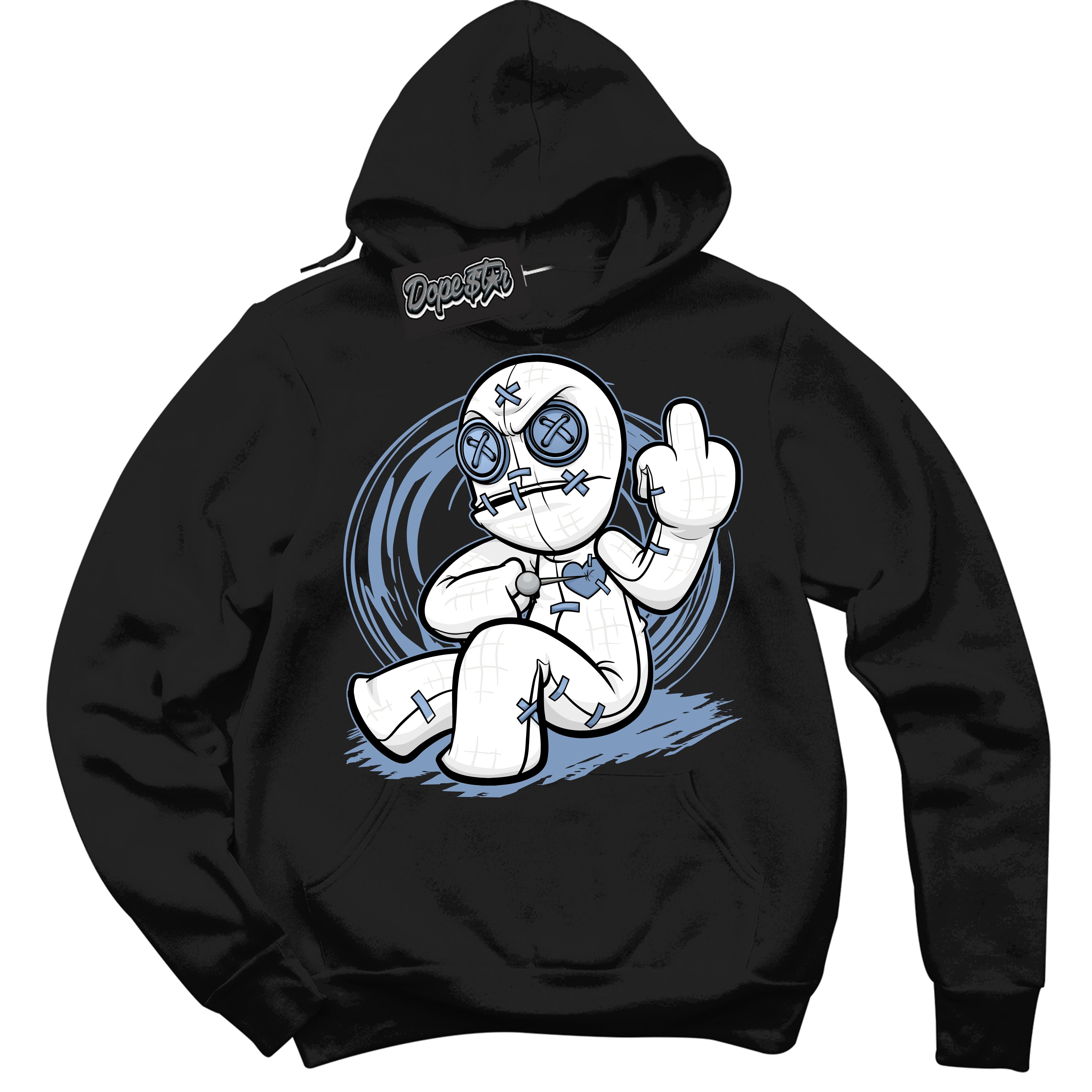 Cool Black Hoodie with “ VooDoo Doll ” design that Perfectly Matches Reverse Oreo 6s Sneakers.