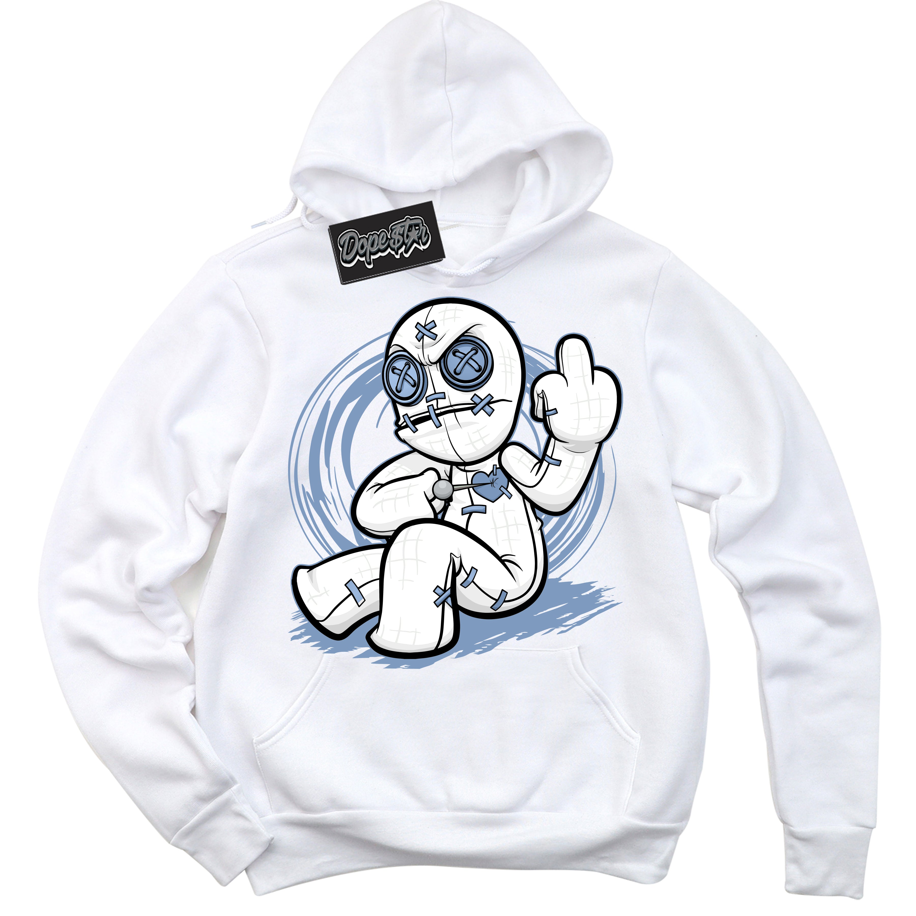 Cool White Hoodie with “ VooDoo Doll ” design that Perfectly Matches Reverse Oreo 6s Sneakers.