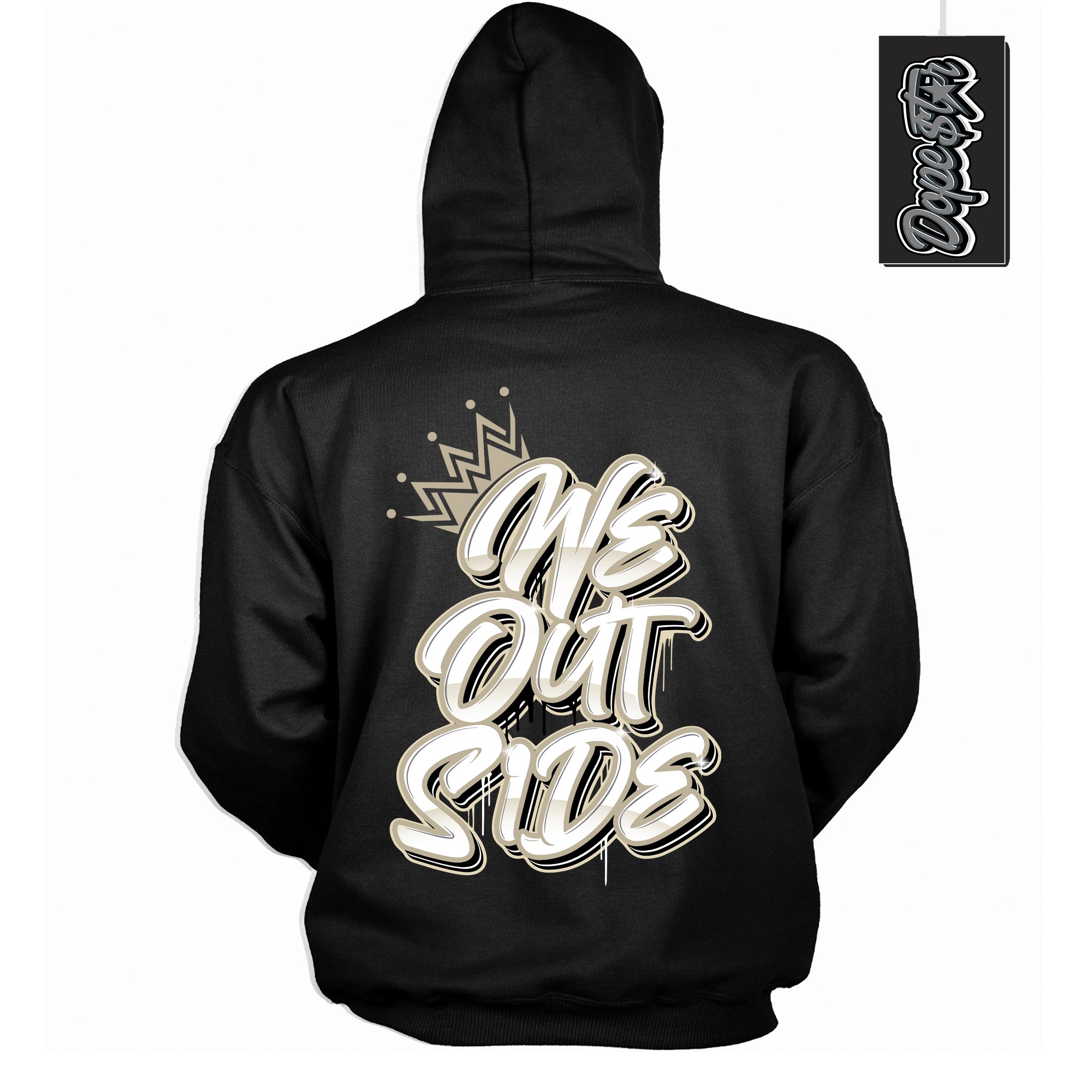 Cool Black Hoodie with “ We Outside ” design that Perfectly Matches Gratitude 11s Sneakers.