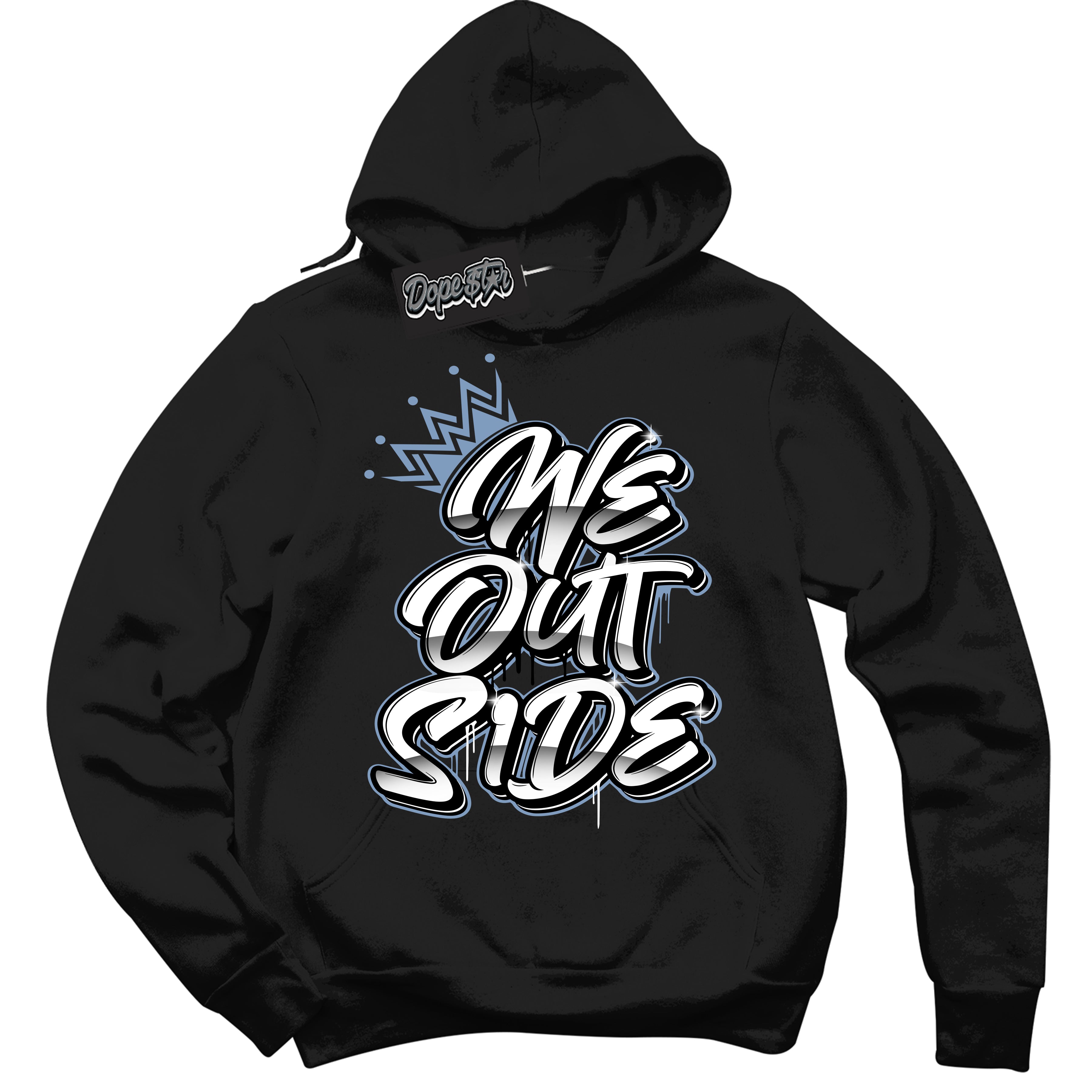 Cool Black Hoodie with “ We Outside ” design that Perfectly Matches Reverse Oreo 6s Sneakers.