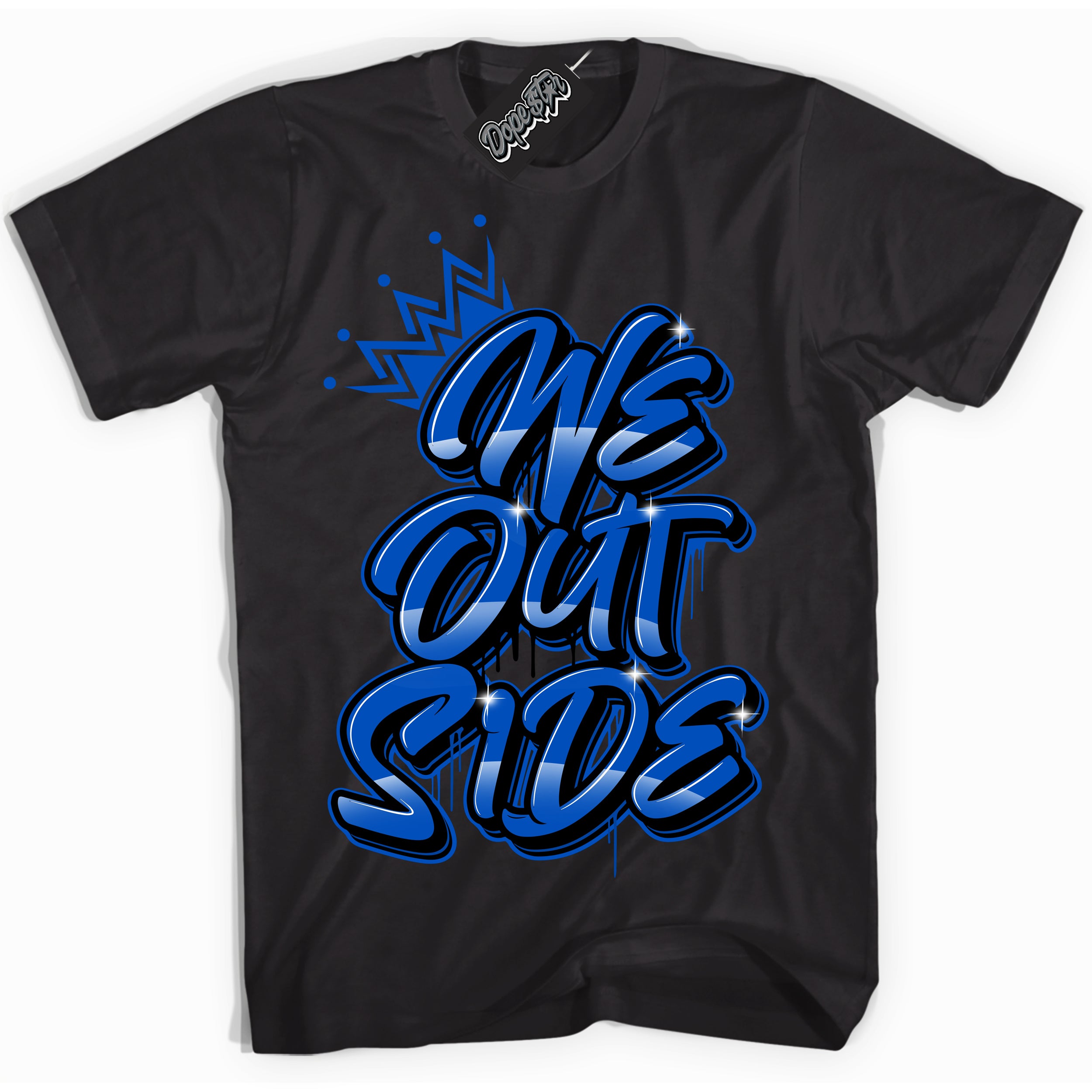 Dunk Low Astronomy Blue 'We Outside' Shirt – Black Streetwear T-Shirt | Sneaker Matching Tee for Dunk Low Astronomy Blue | Men's & Women's Streetwear Outfit by Sneaker Shirts Outlet.