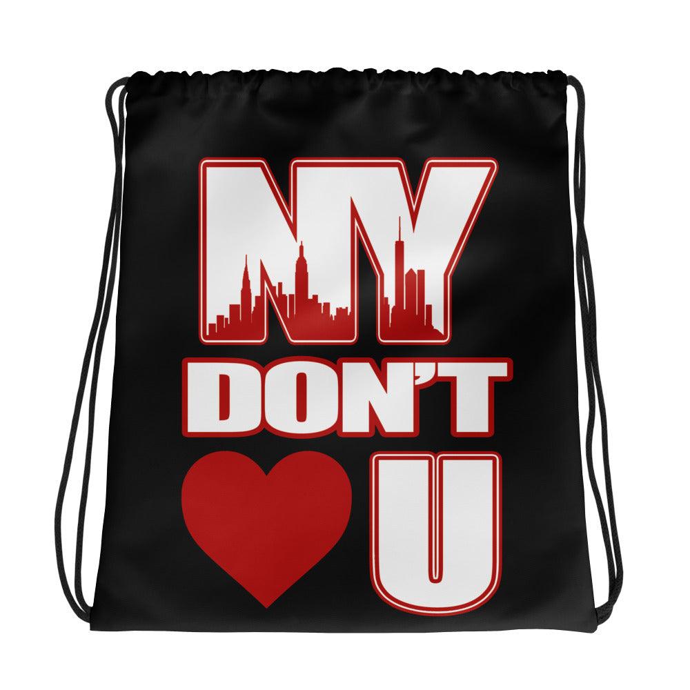 Amazing Black NY Don’t Love U Drawstring Bag Air Jordan 11 Cherry photo.