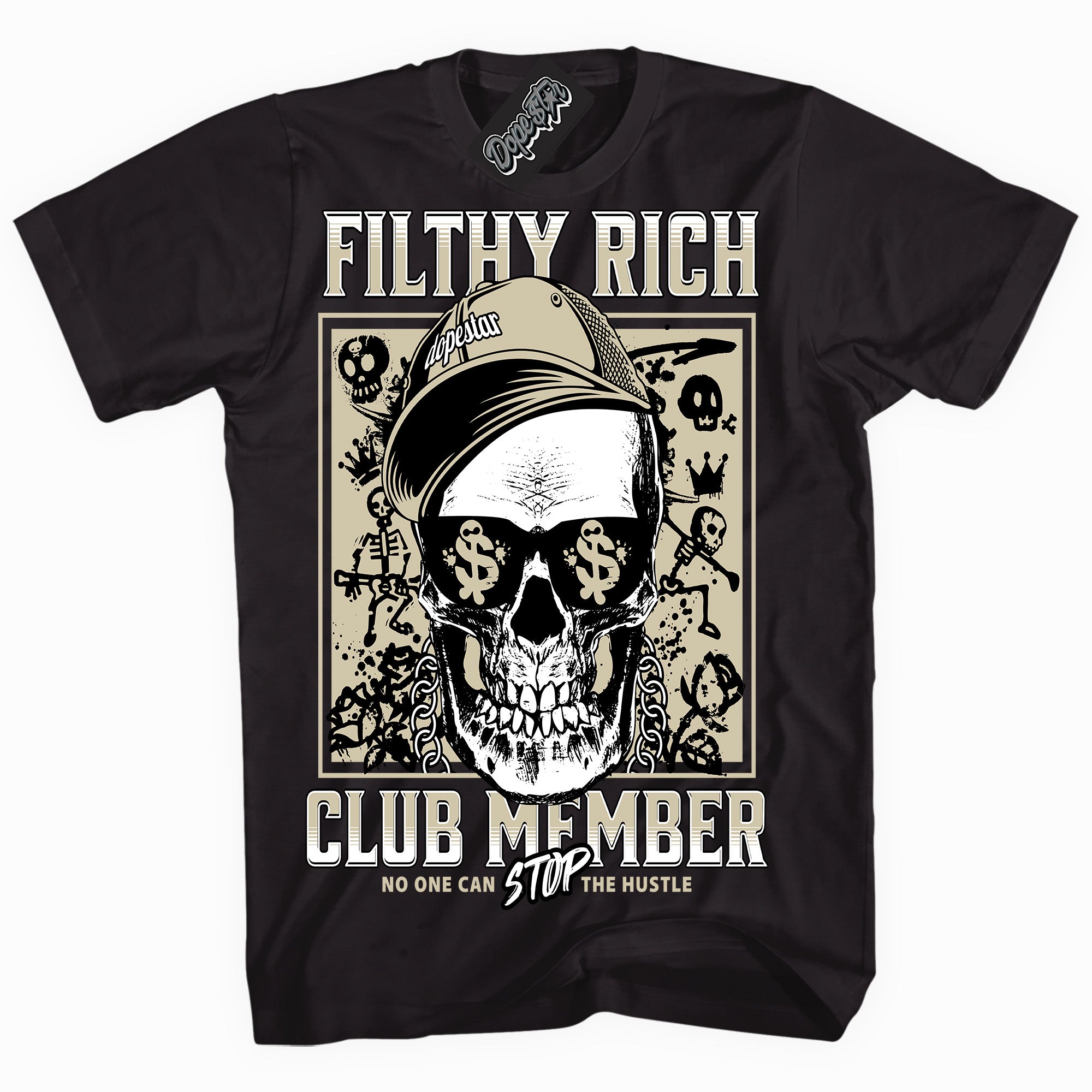 Cool Black graphic tee with “ Filthy Rich ” print, that perfectly matches GRATITUDE 11s sneakers