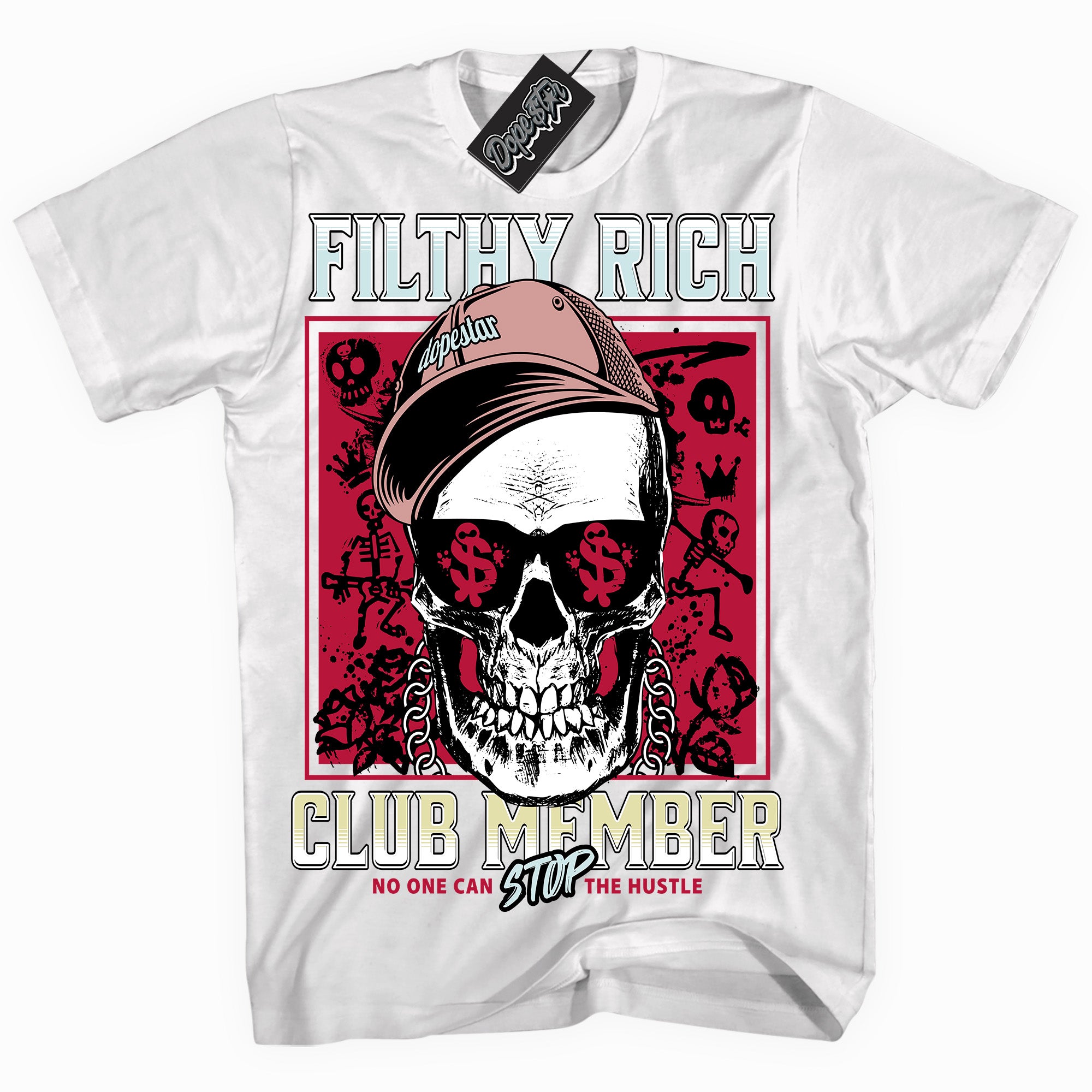 Cool White Shirt With Filthy Rich design That Perfectly Matches SPIDER VERSE 1S Sneakers.