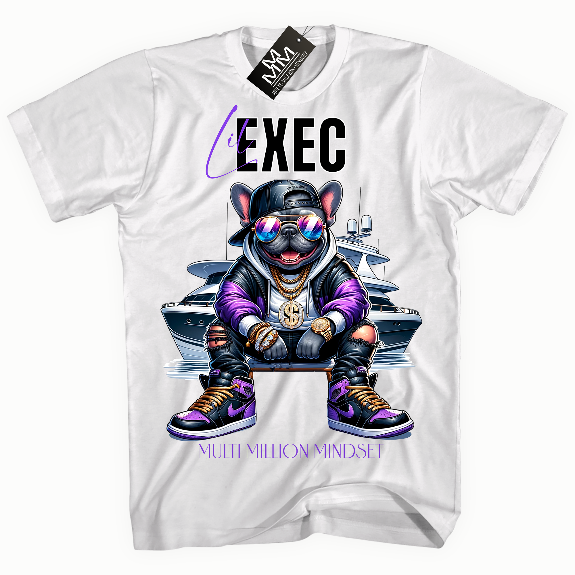 Mind Blowin lil EXEC® Lavish Leader White Tee By Multi Million Mindset®