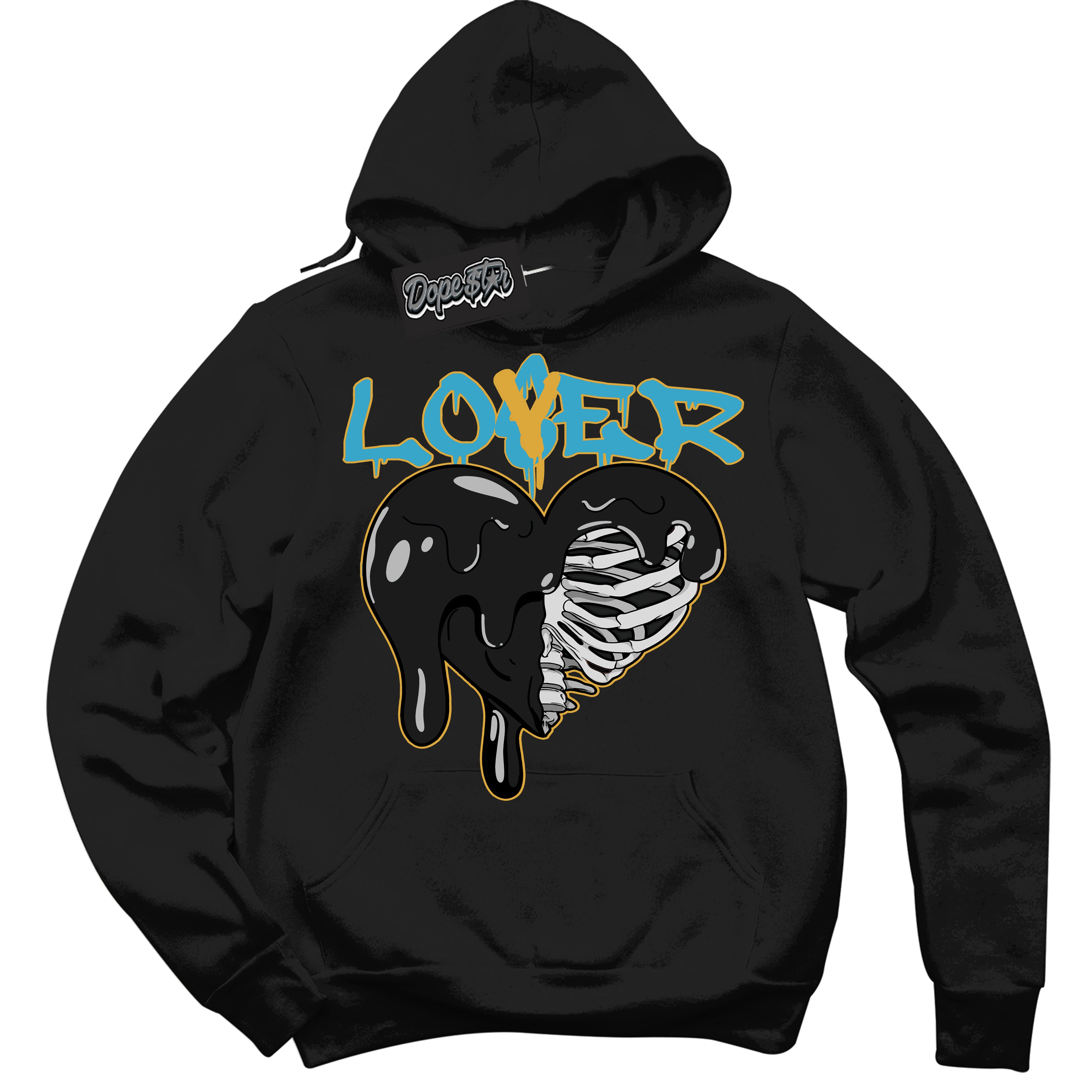 Cool Black Hoodie with “ Lover Loser ” design that Perfectly Matches Aqua 5s Sneakers.